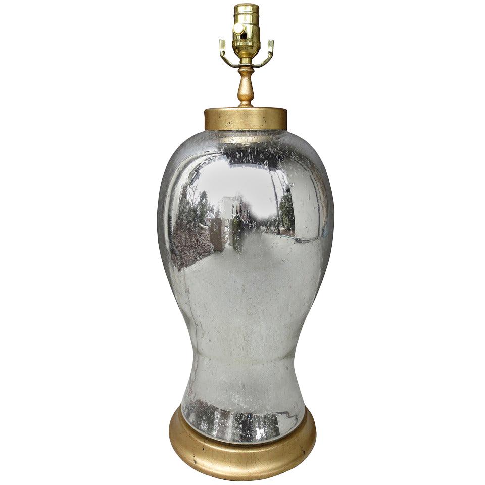 Mid-20th Century Mercury Glass Lamp