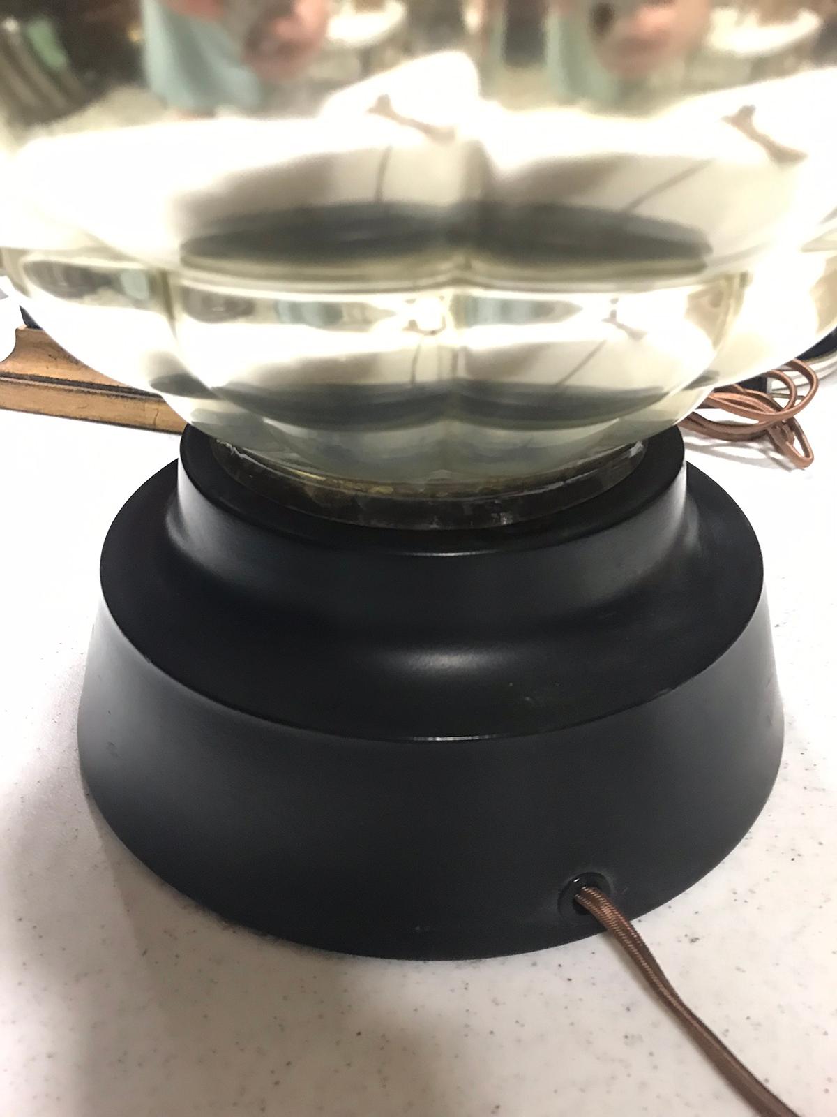 Mid-20th Century Mercury Glass Lamp on Black Base For Sale 3