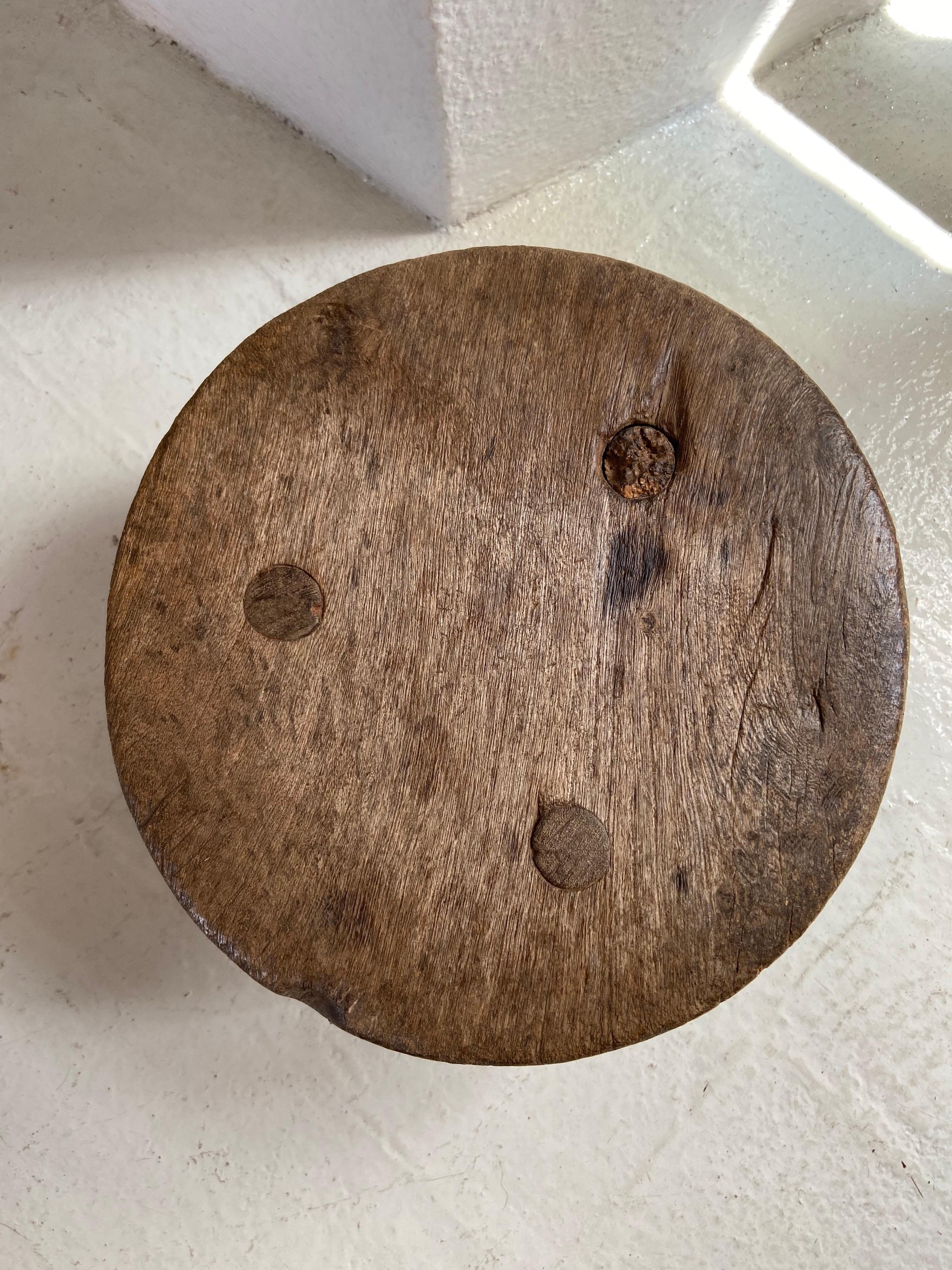 Mid-20th Century Mesquite Stool from Mexico 1
