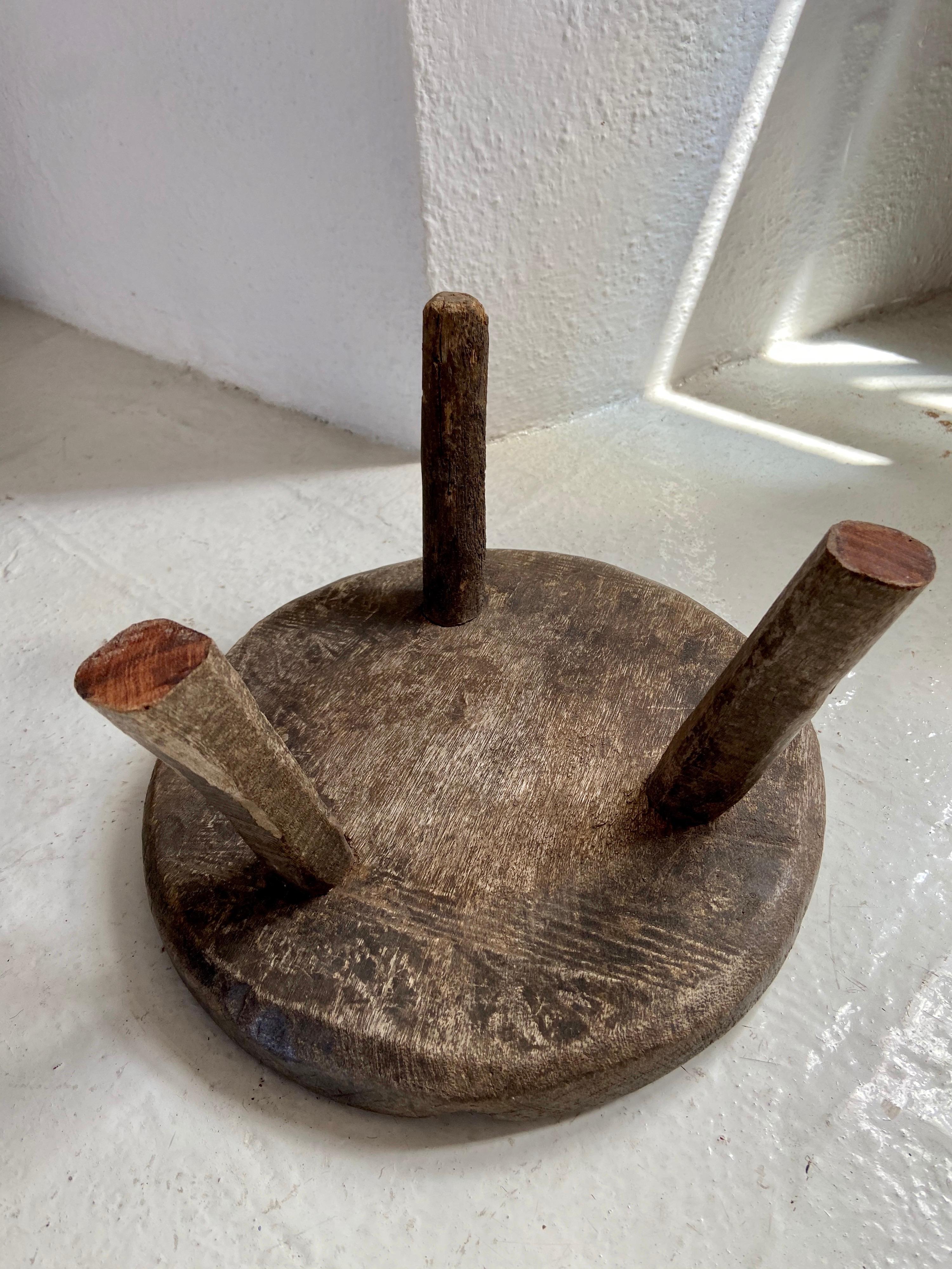 Mid-20th Century Mesquite Stool from Mexico 2