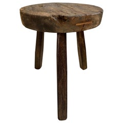 Mid-20th Century Mesquite Work Stool from Mexico