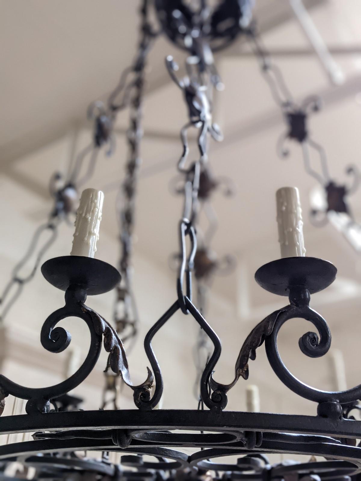 Mid-20th Century Metal Chandelier from France 2