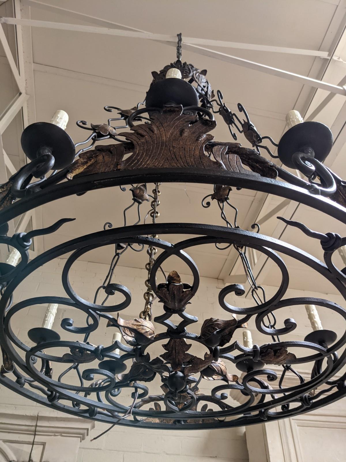 Mid-20th Century Metal Chandelier from France 3