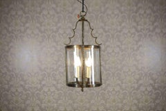 Mid-20th Century Brass & Glass Pendant Lamp from the Netherlands