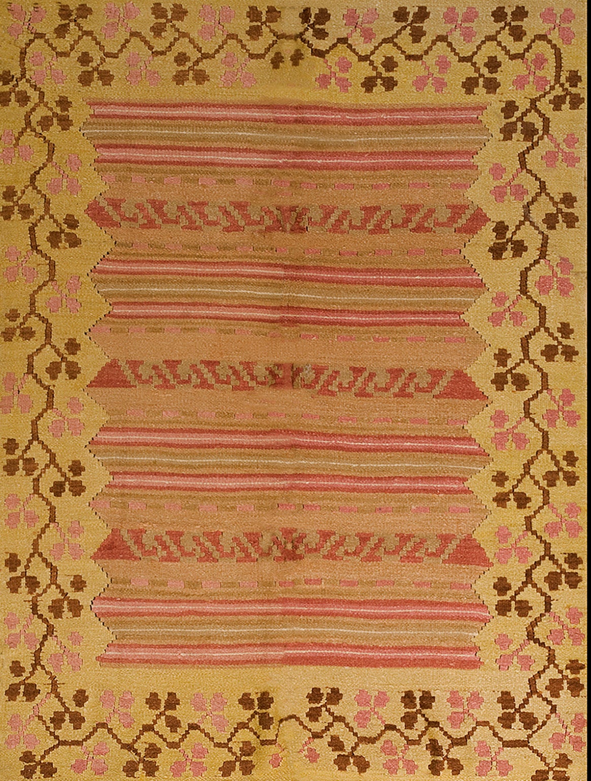 Mexikanisches Flaches Gewebe aus der Mitte des 20. Jahrhunderts ( 4'7" x 6' - 140 x 183) im Angebot