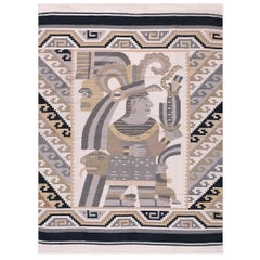 Mid 20th Century Mexican Zapotec Flat-Weave Carpet ( 5' x 7' - 152 x 213 )
