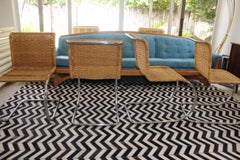 Mid 20th Century Mid Century Chrome and Rattan Chairs - Set of 4