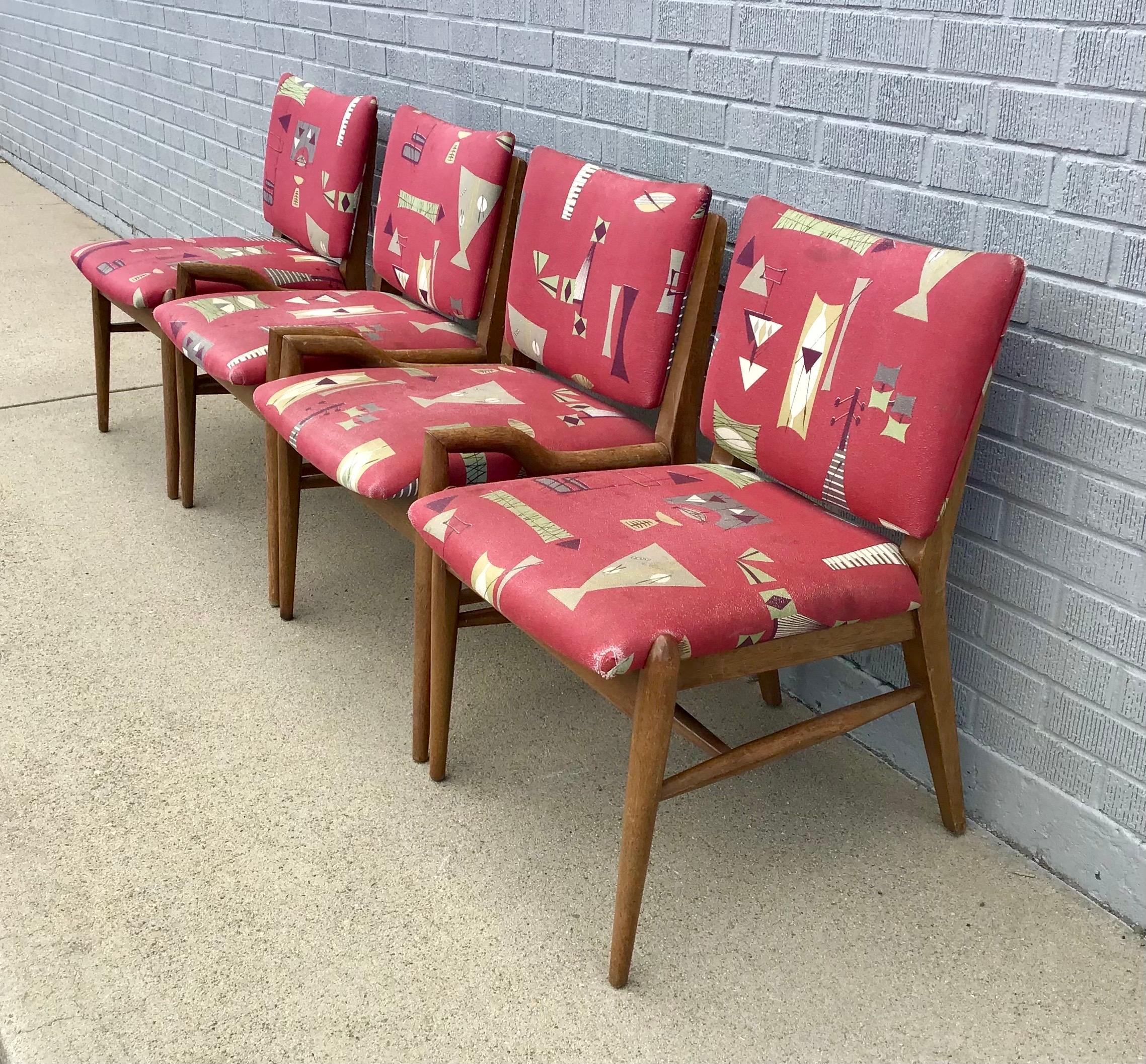 Mid 20th Century Mid Century Dining Chairs by John Keal, Set of 4 en vente 3