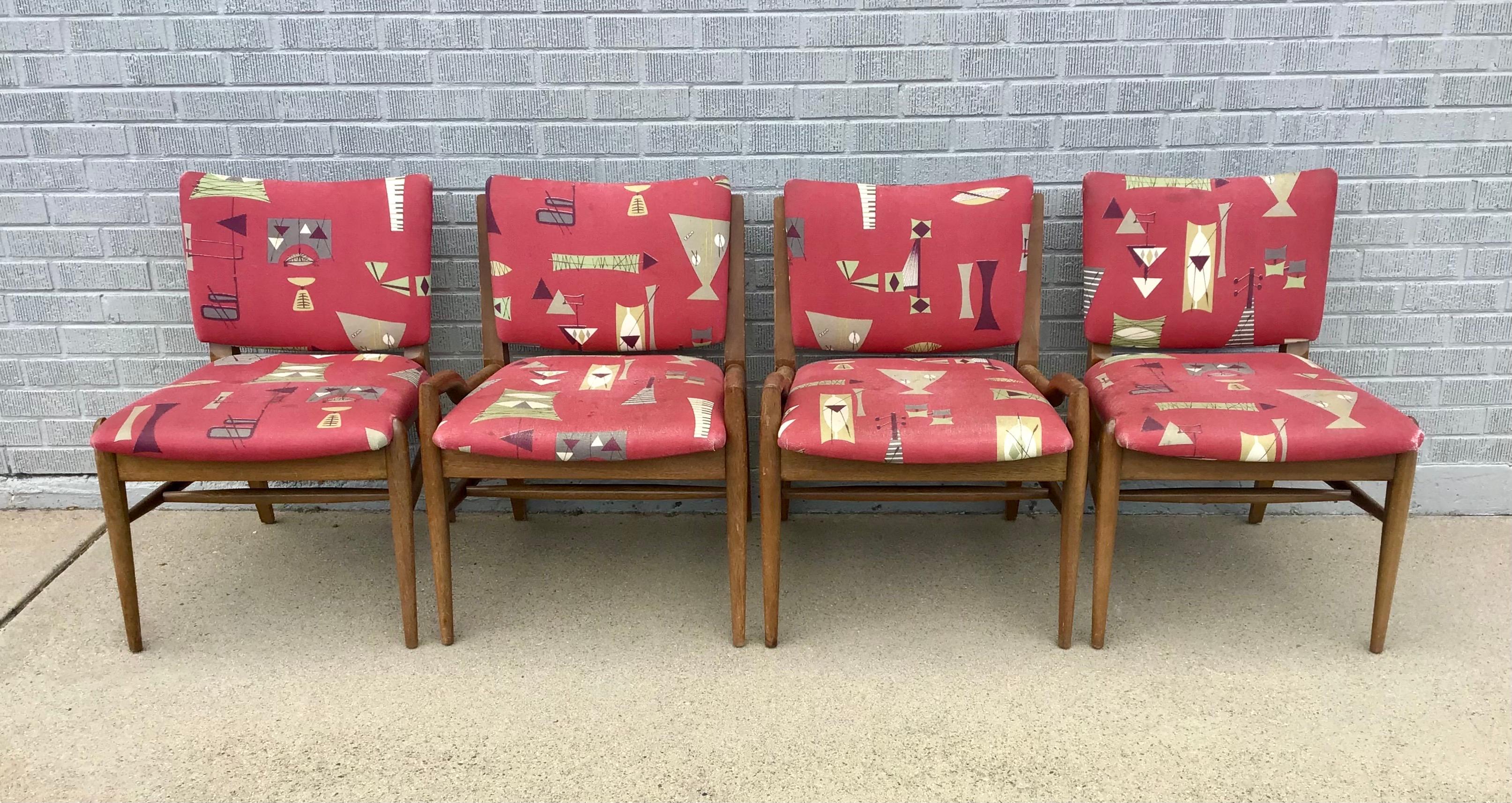 Mid 20th Century Mid Century Dining Chairs by John Keal, Set of 4 en vente 4