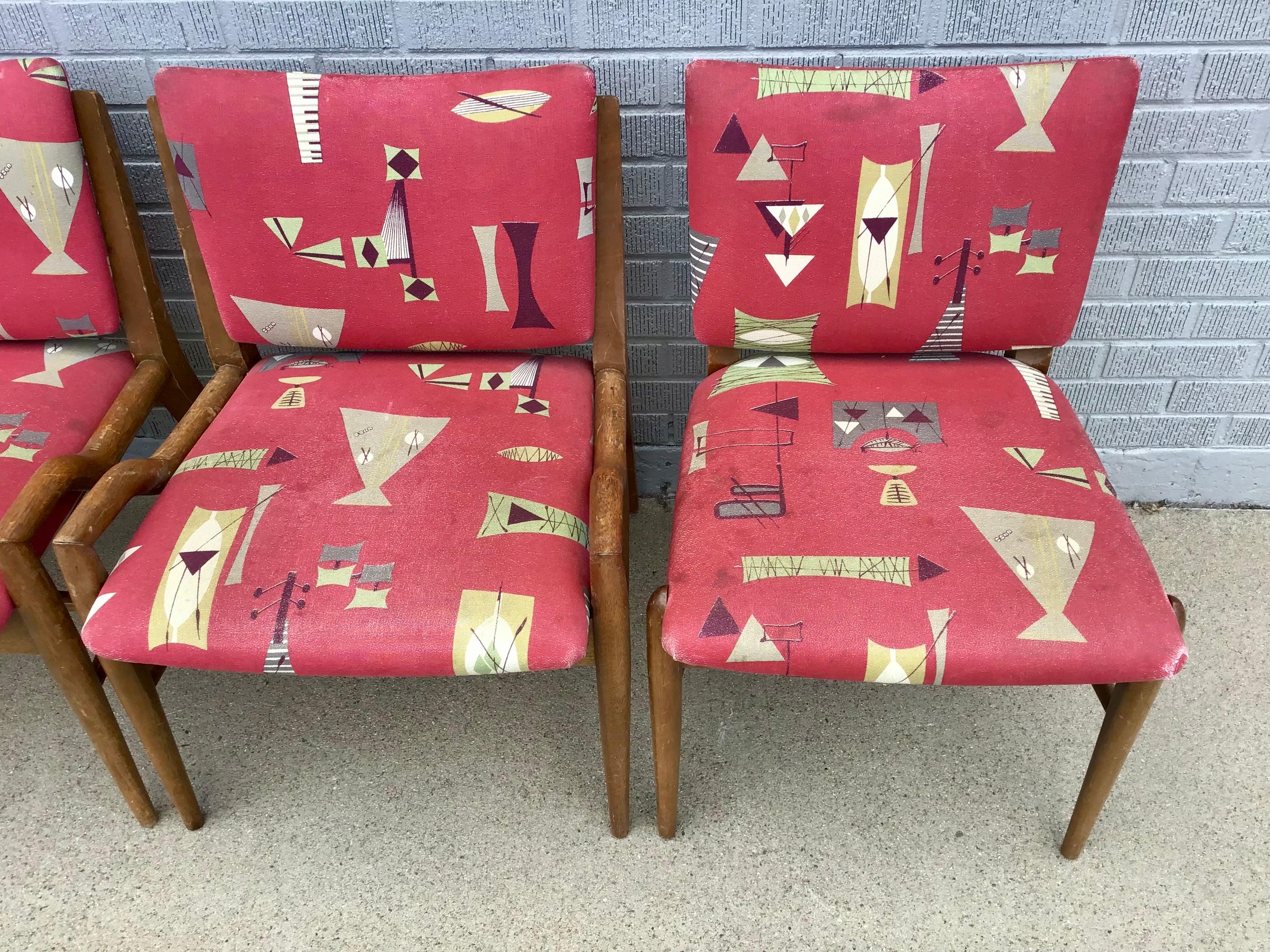 Mid 20th Century Mid Century Dining Chairs by John Keal, Set of 4 en vente 2