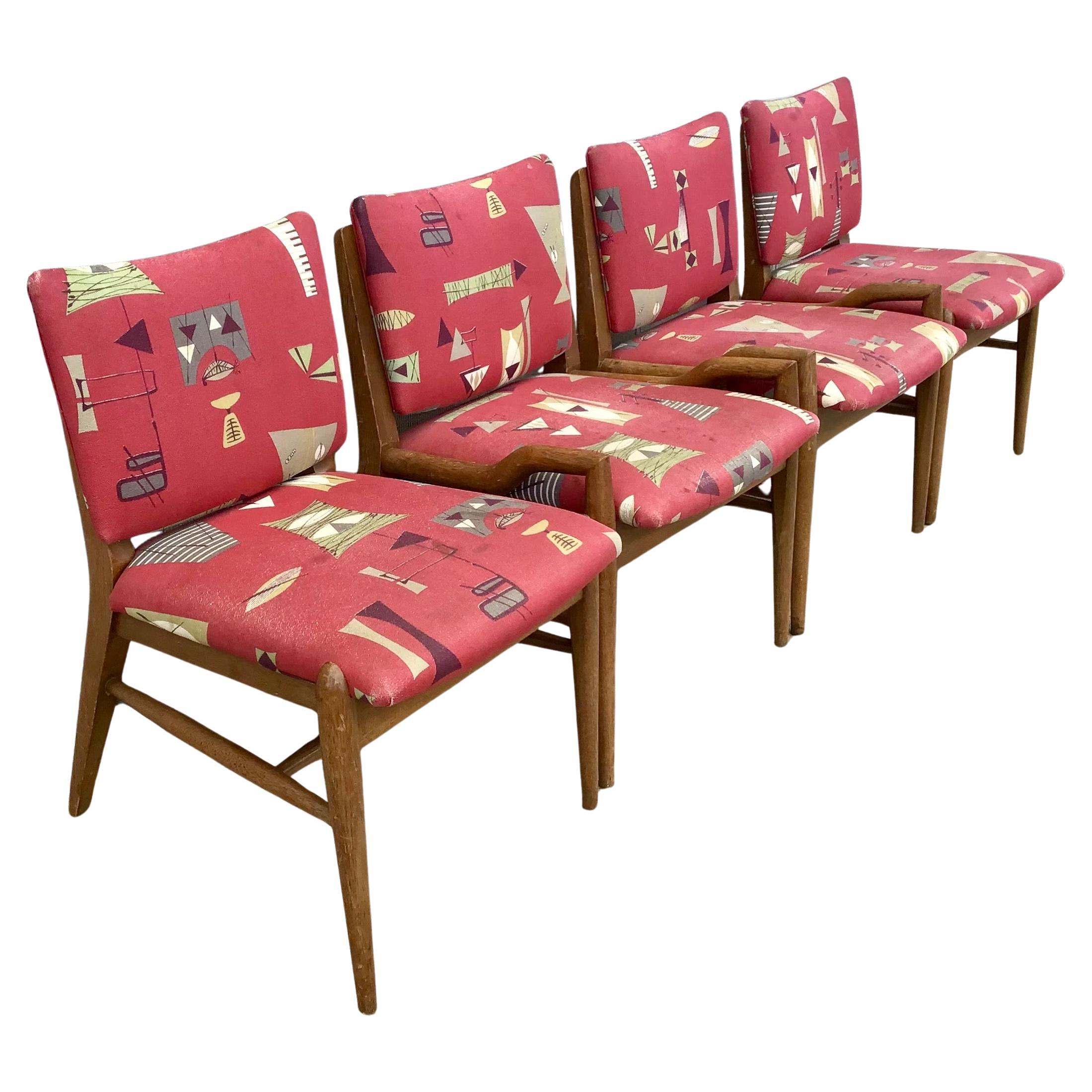 Mid 20th Century Mid Century Dining Chairs by John Keal, Set of 4