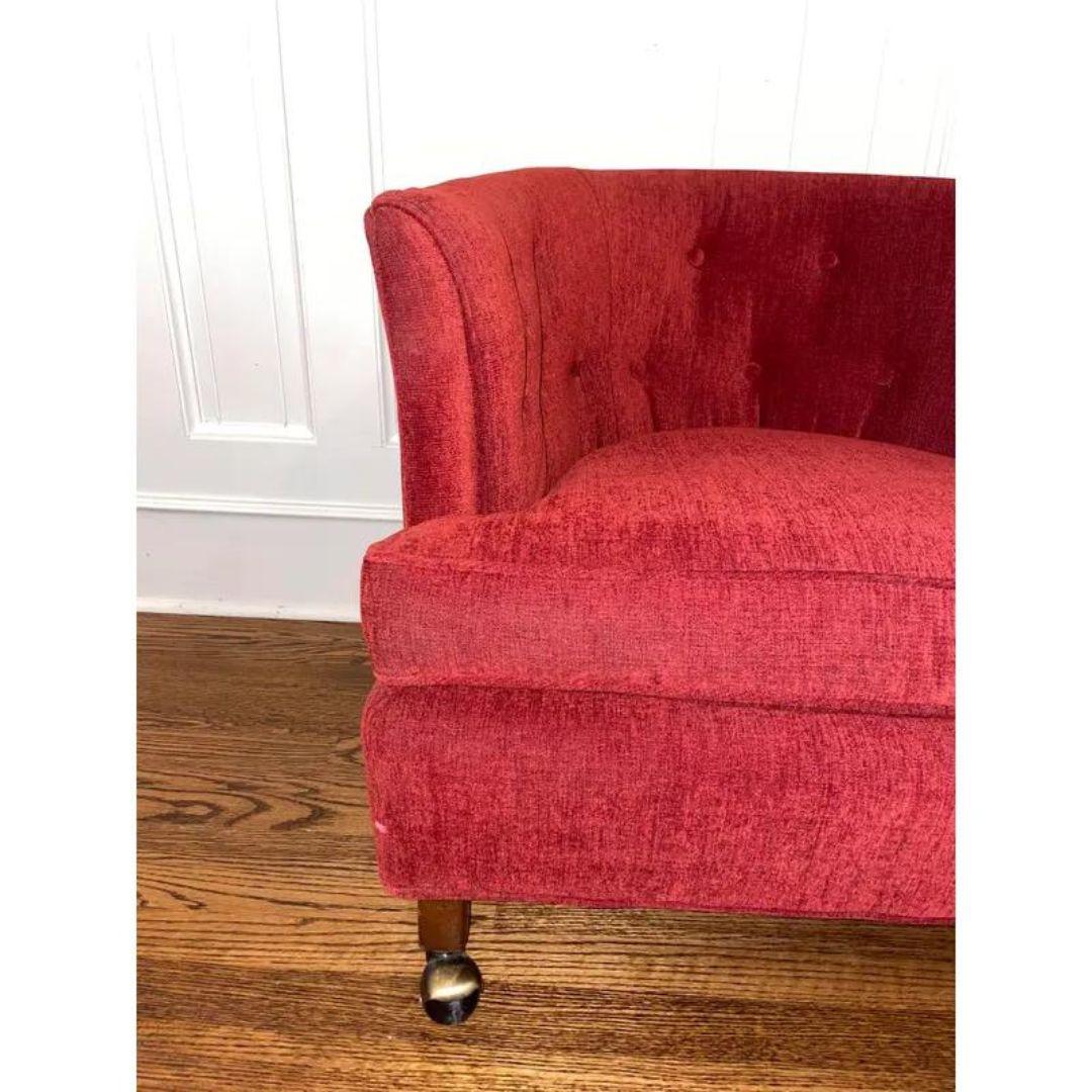 Mid 20th Century Mid-Century Milo Baughman Style Barrel Back Chair For Sale 1