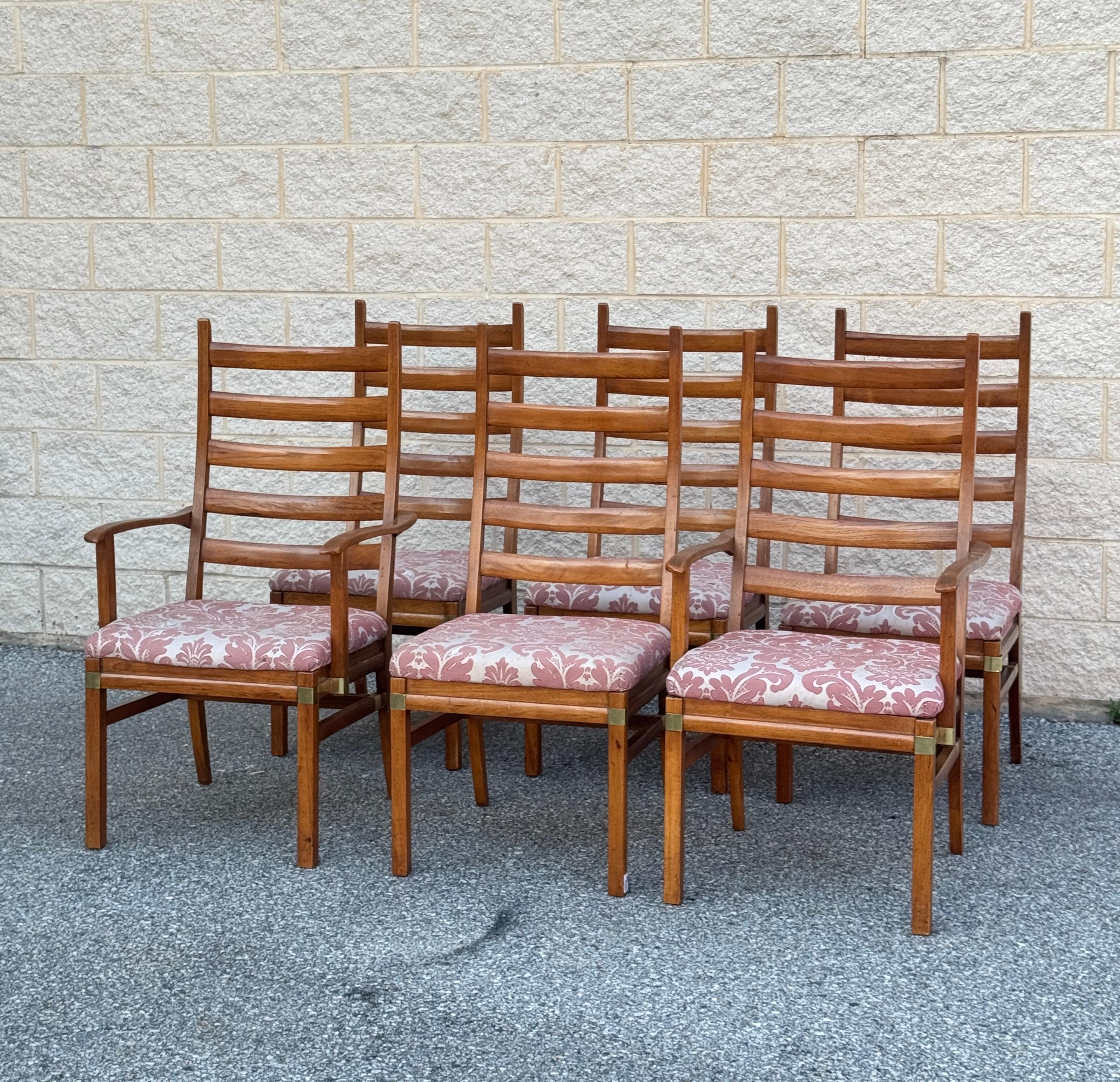 Mid-Century moderno Sedie da pranzo con schienale a scaletta della metà del XX secolo - set di 6 in vendita