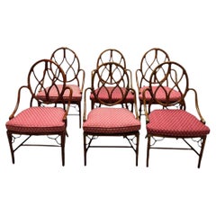 Mid 20th Century Mid-Century Modern McGuire Rattan Dining Chairs - Set of 6