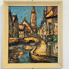Mid 20th Century Mid Century Painting by Preben Rasmussen, Framed