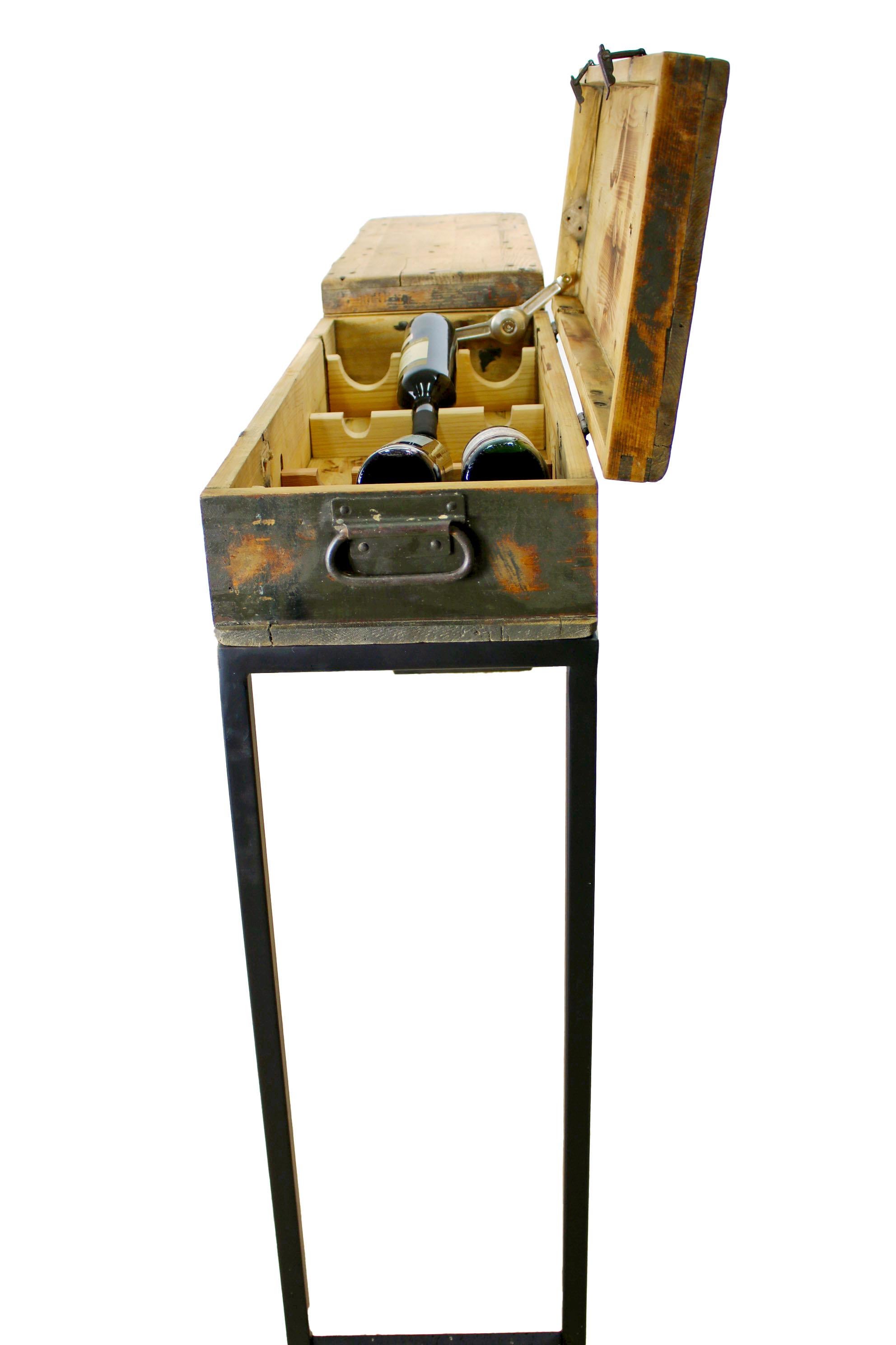 Liquor Cabinet Converted From An Ammunition Case, Mid 20th Century  For Sale 2