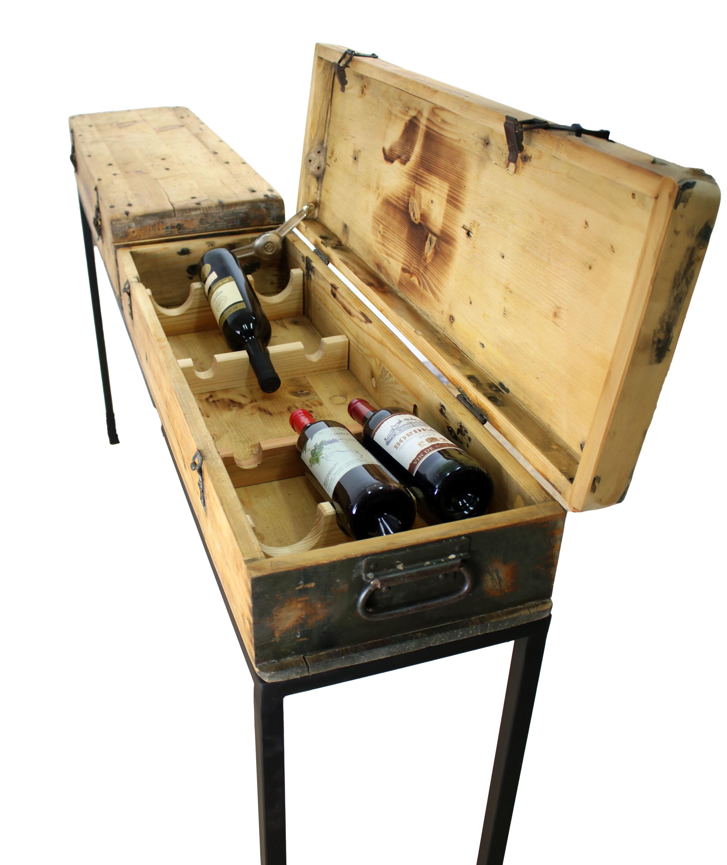 Liquor Cabinet Converted From An Ammunition Case, Mid 20th Century  For Sale 3