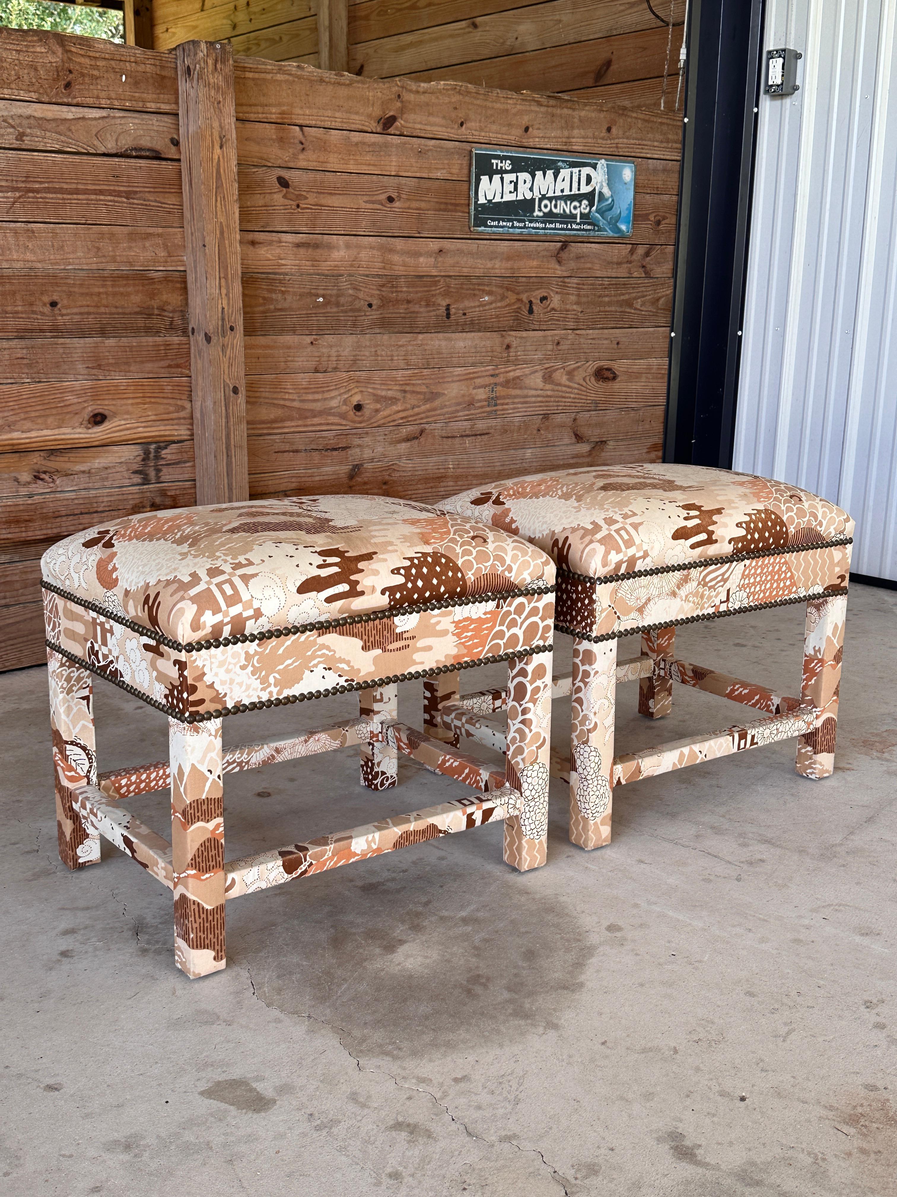 Mid-20th Century Milo Baughman Style Parsons Style Benches-Pair 11