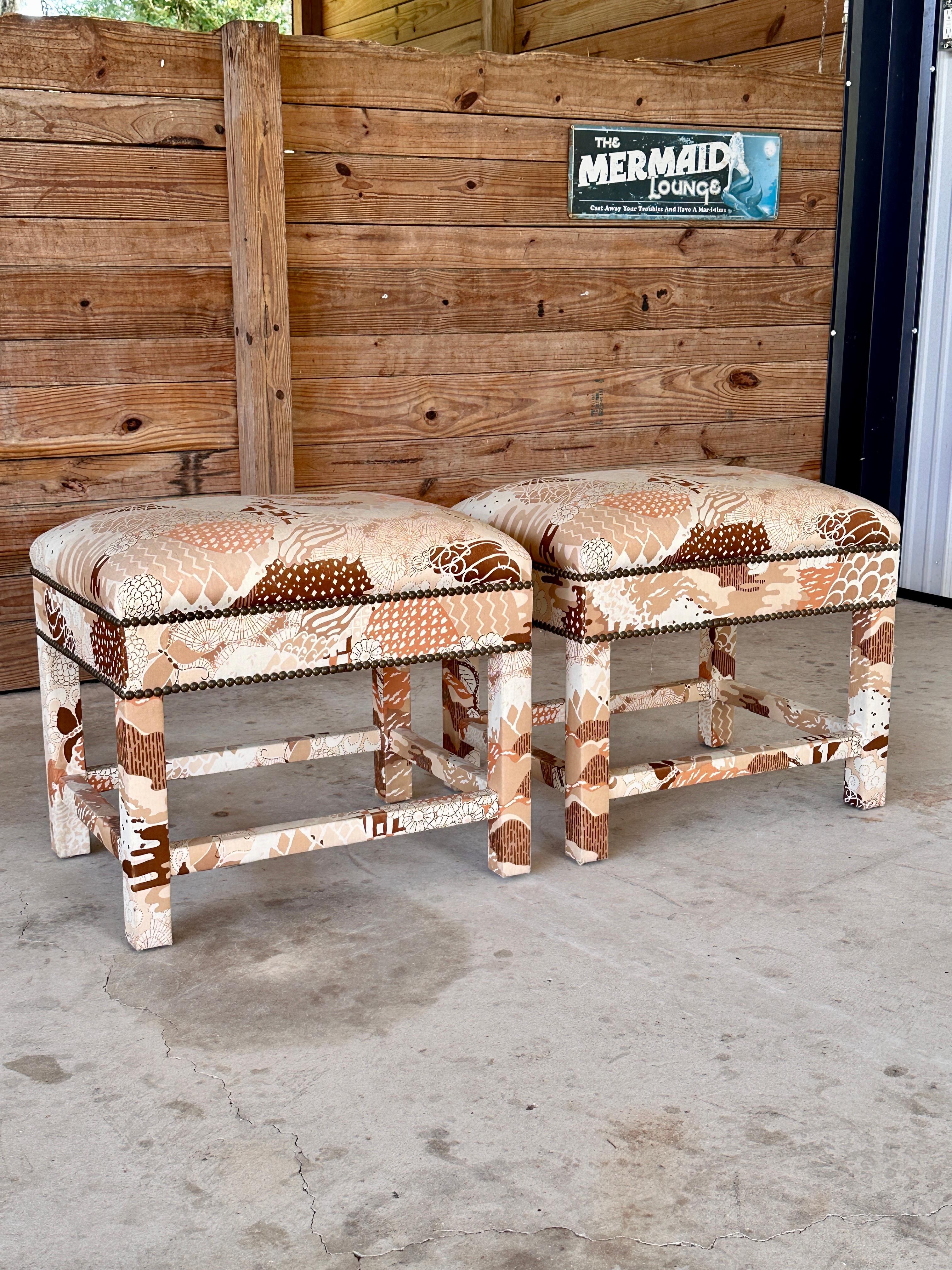 Mid-20th Century Milo Baughman Style Parsons Style Benches-Pair 2