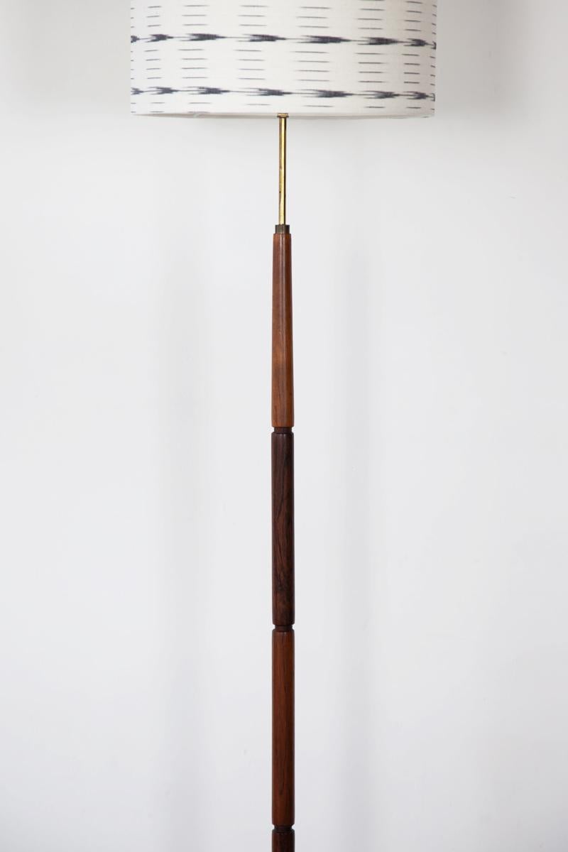 Minimalist Danish floor lamp in rosewood. Newly rewired and PAT tested. Shade sold separately. 