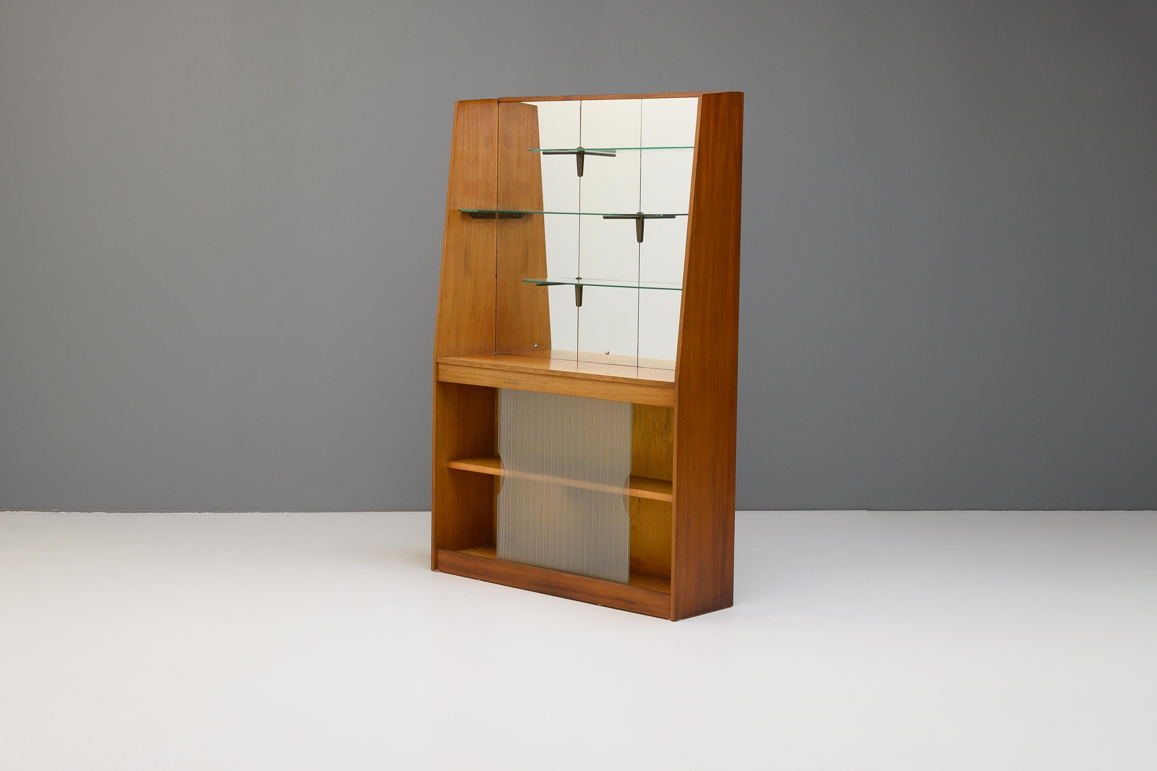 Mid-Century moderno Libreria a specchio della metà del XX secolo in vendita