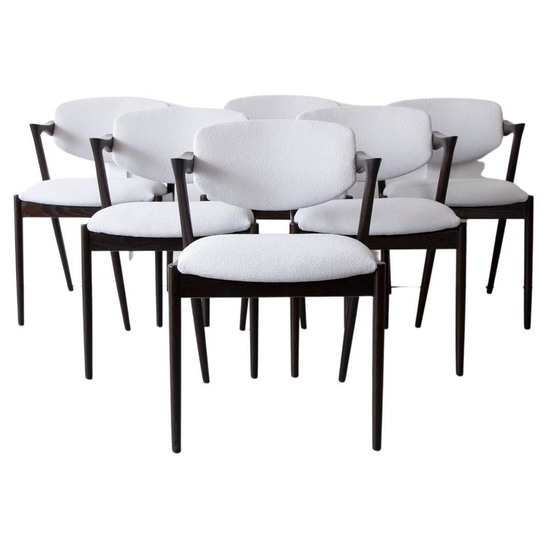 Mid-20th Century Model 42 Dining Chairs by Kai Kristiansen, Set of Six, Denmark