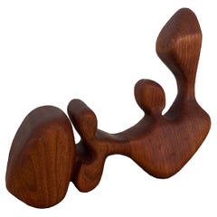Mid 20th Century Modern Abstract Rosewood Sculpture