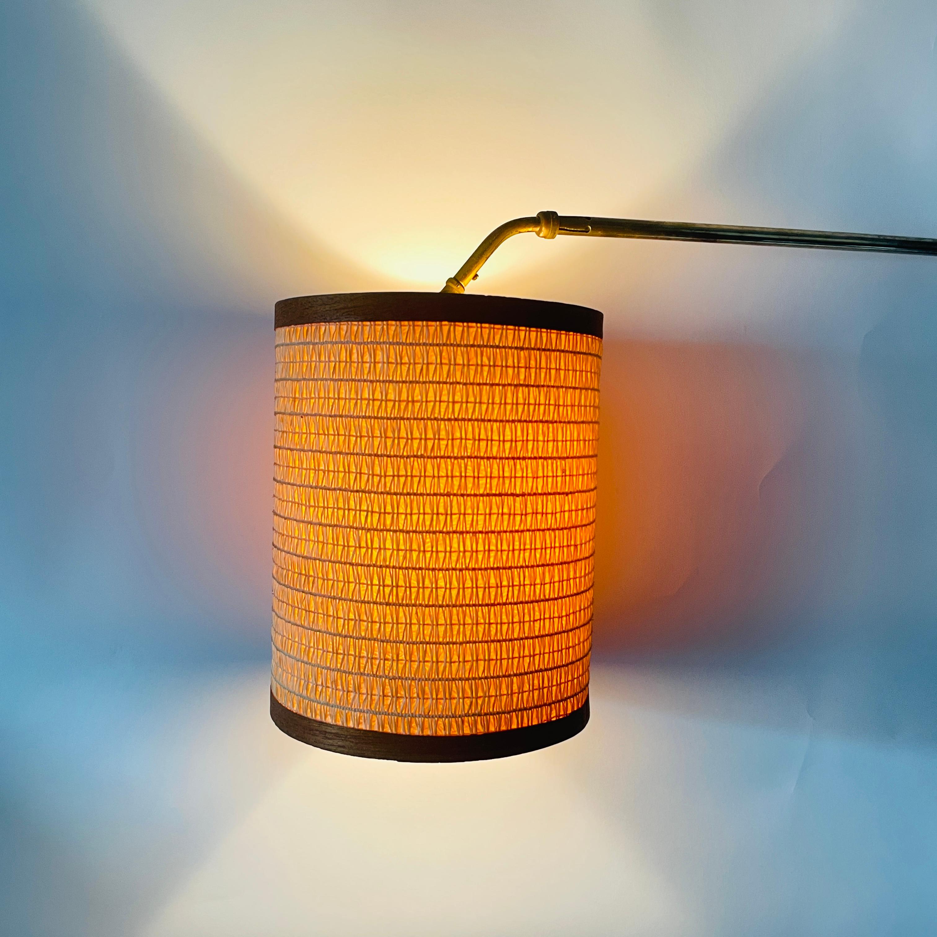 Mid-20th Century Modern Adjustable Brass Wall Lamp from Sweden 8