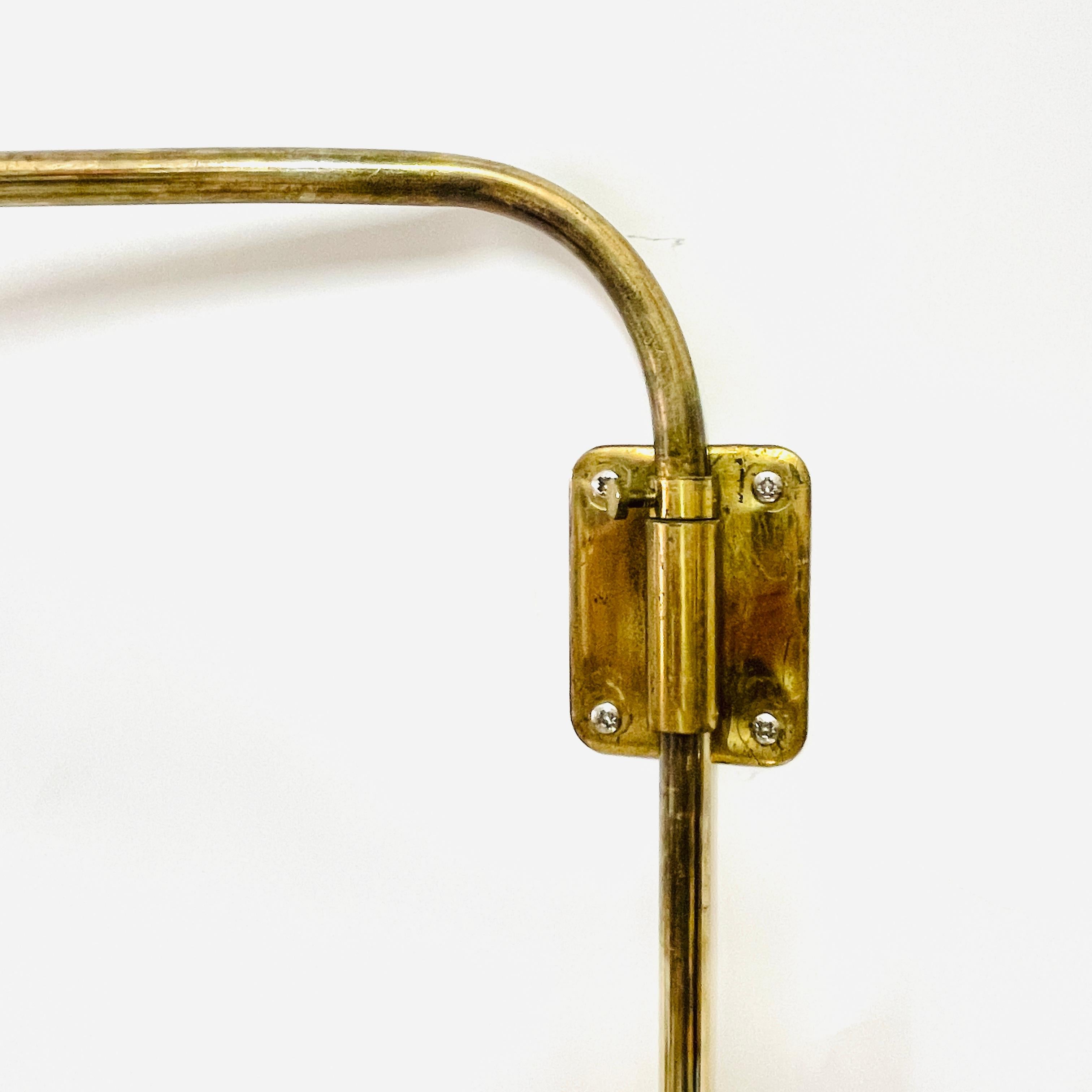Swedish Mid-20th Century Modern Adjustable Brass Wall Lamp from Sweden