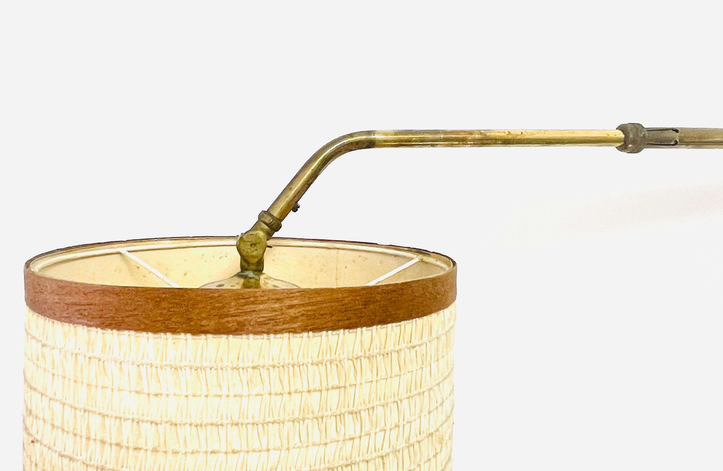 Mid-20th Century Modern Adjustable Brass Wall Lamp from Sweden In Fair Condition In Turku, FI