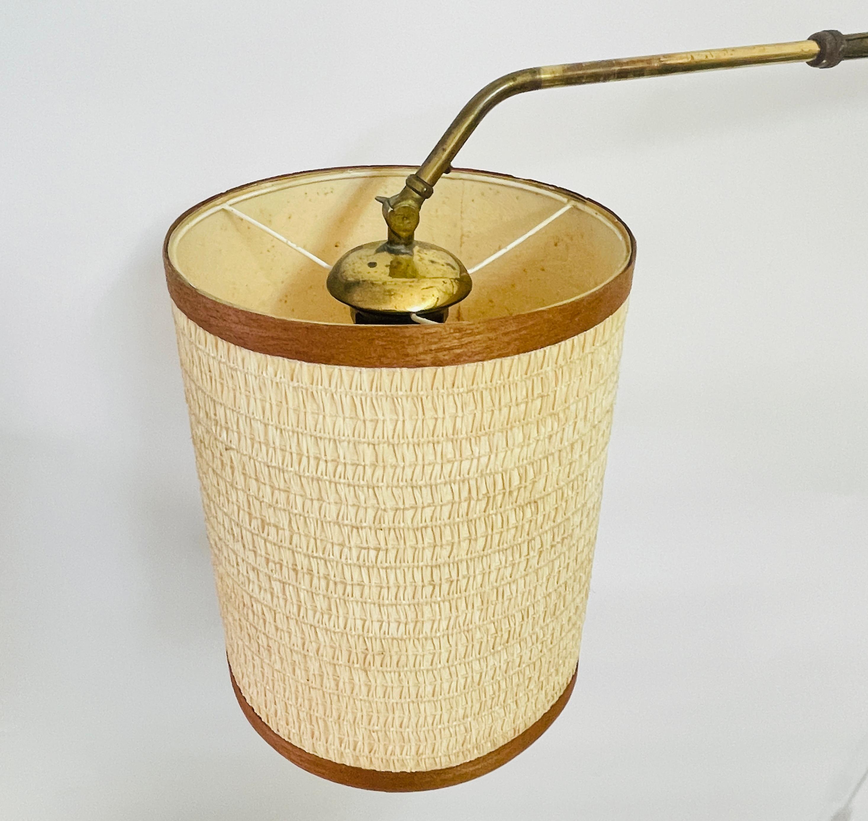 Mid-20th Century Modern Adjustable Brass Wall Lamp from Sweden 1