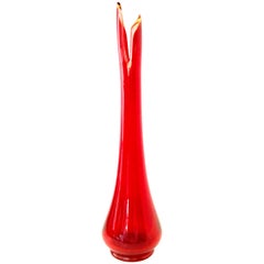 Mid-20th Century Modern American Blown Art Slag Glass Vase