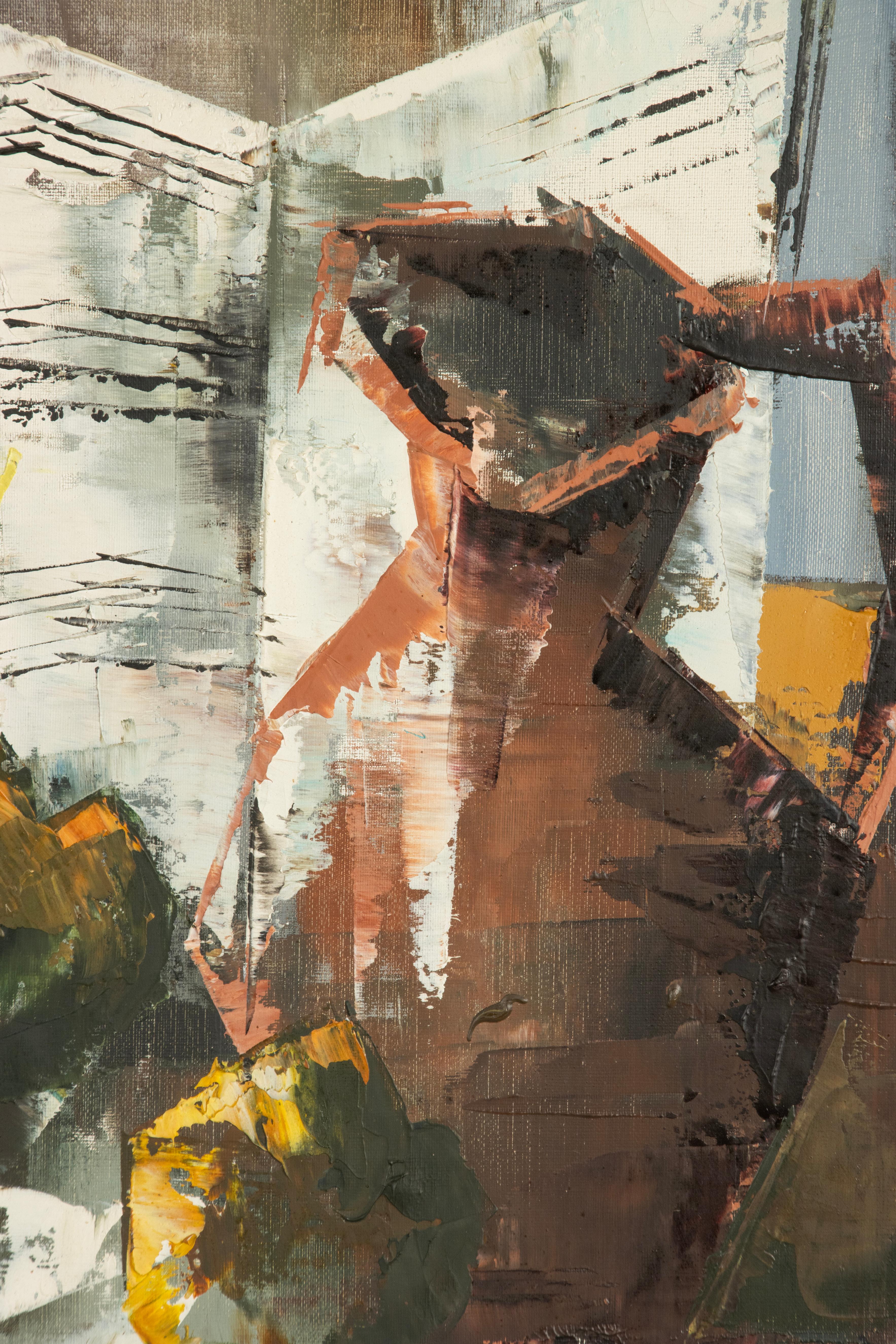 Mid 20th Century Modern Artwork - Still Life - Oil Paint on Canvas For Sale 7