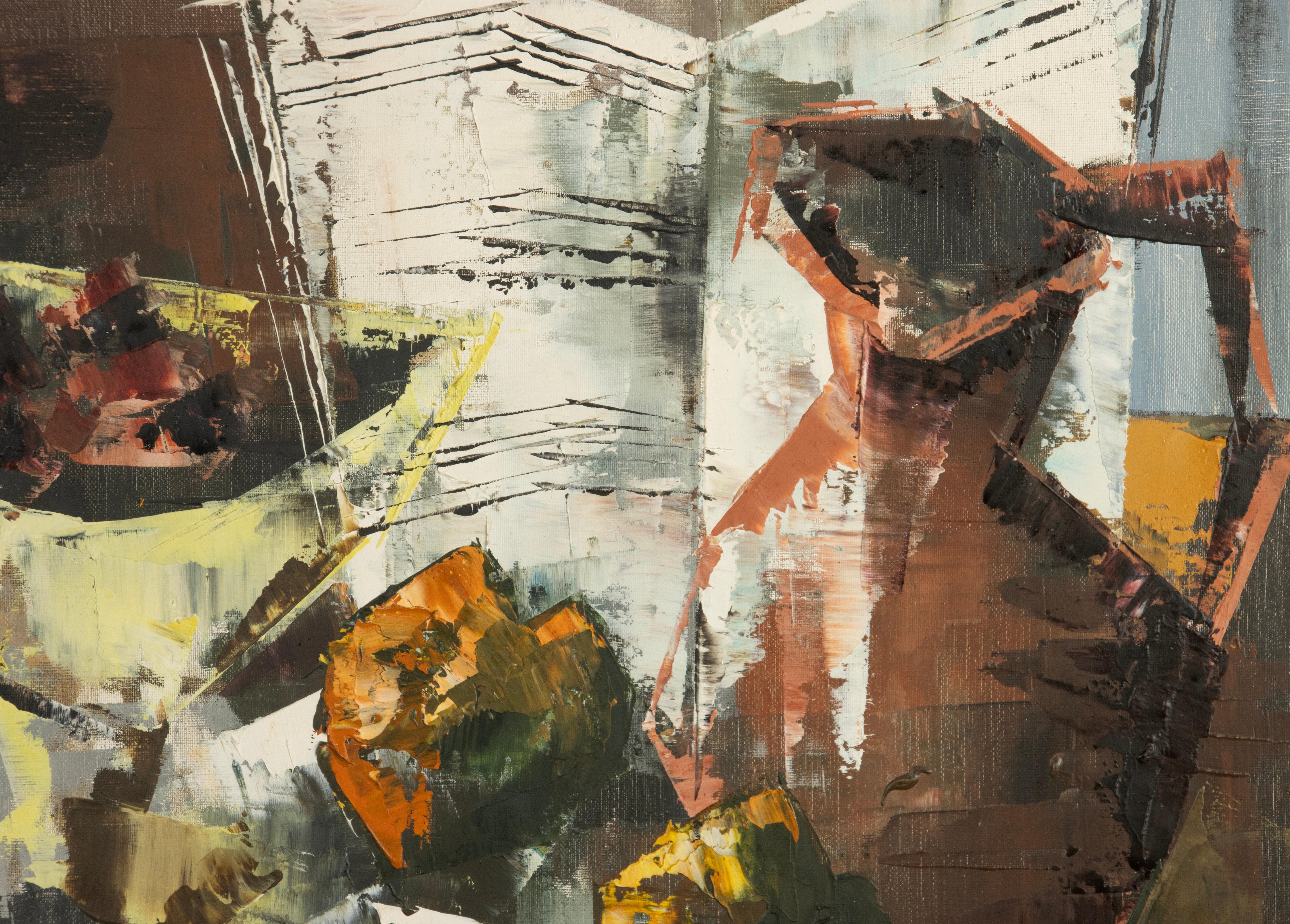 Hand-Painted Mid 20th Century Modern Artwork - Still Life - Oil Paint on Canvas For Sale