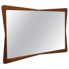 Mid 20th Century Modern Atomic Walnut Dresser / Wall Mirror