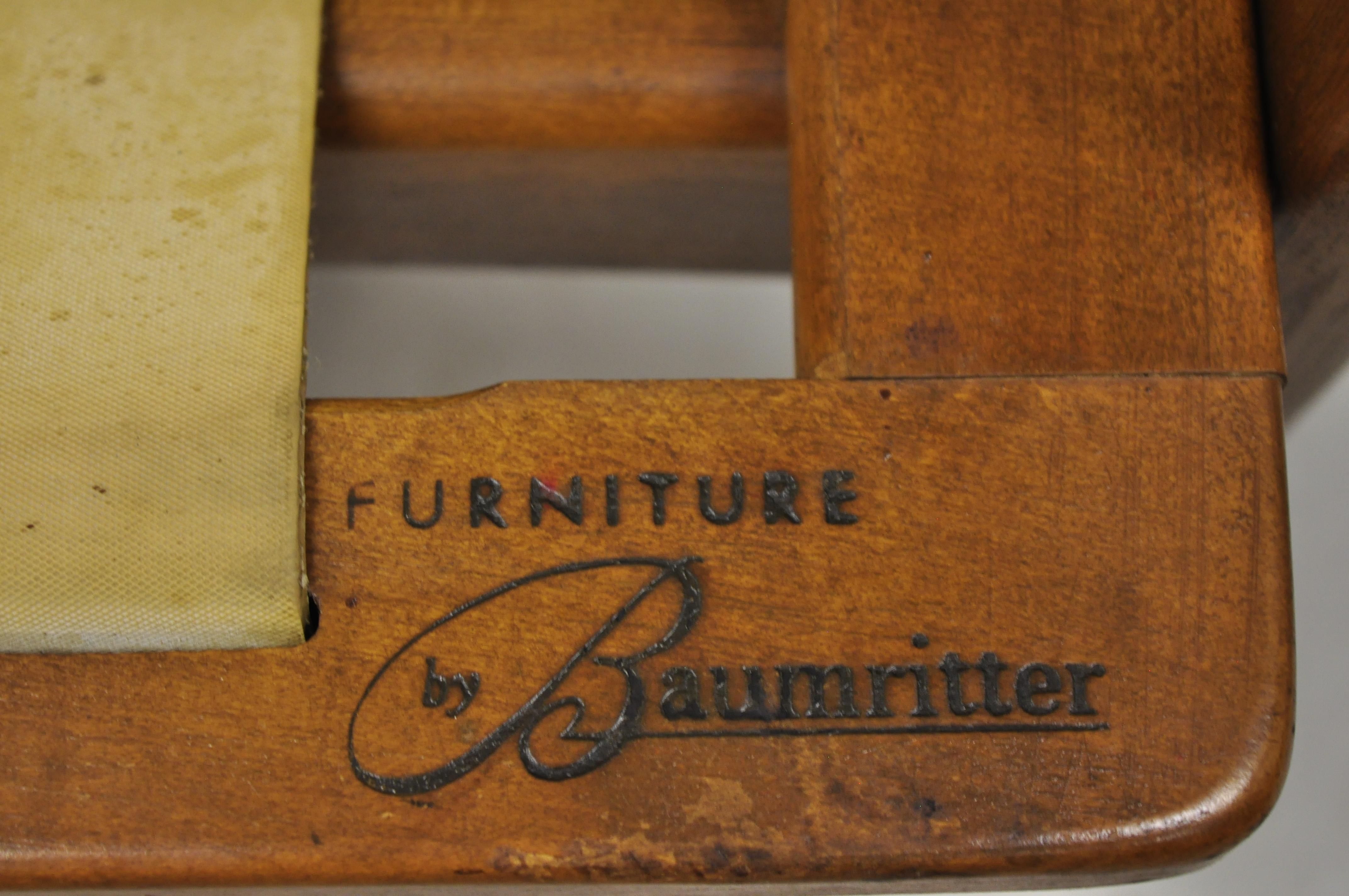 North American Mid-20th Century Modern Baumritter Walnut Lounge Danish Style Armchair