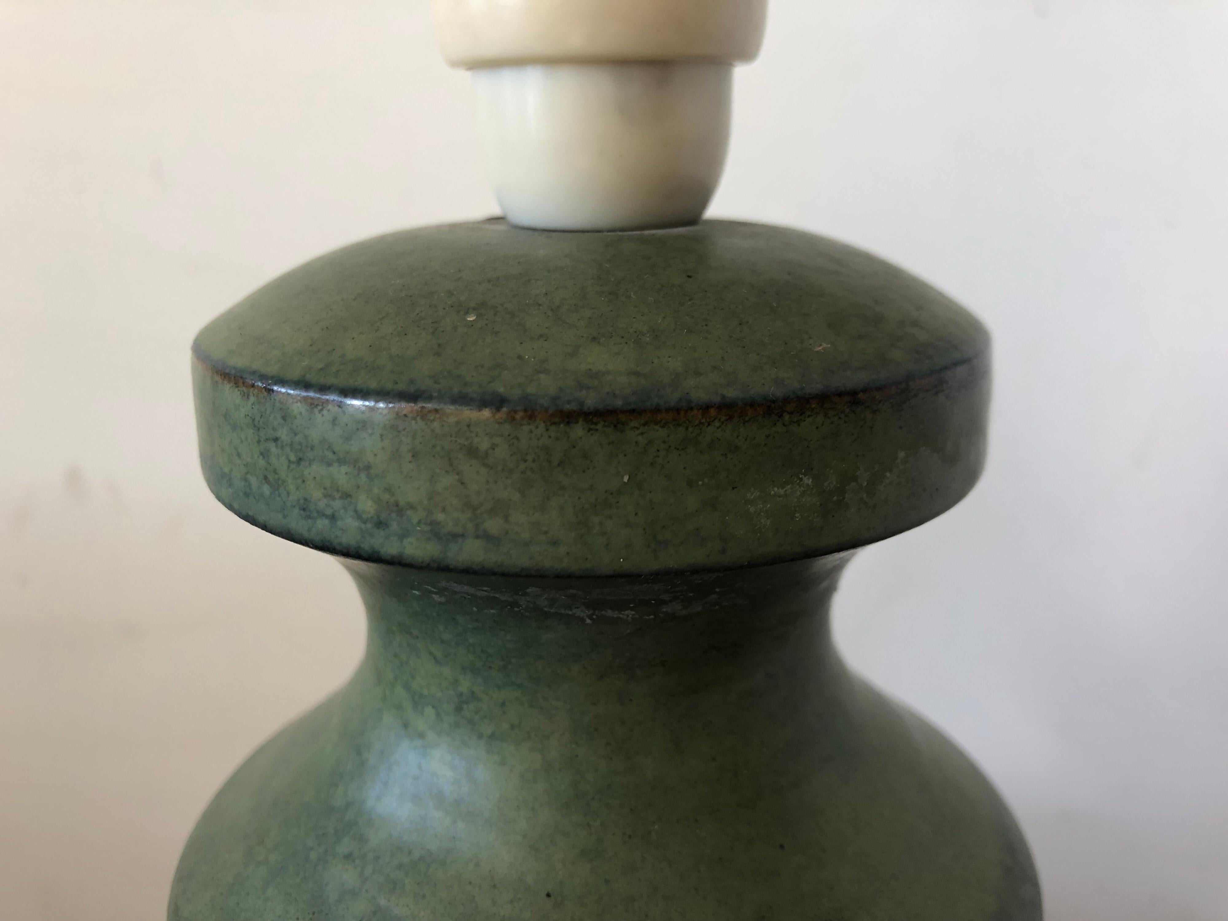 Italian Mid-20th Century Modern Bitossi Erica Art Pottery Lamp by Aldo Londi For Sale
