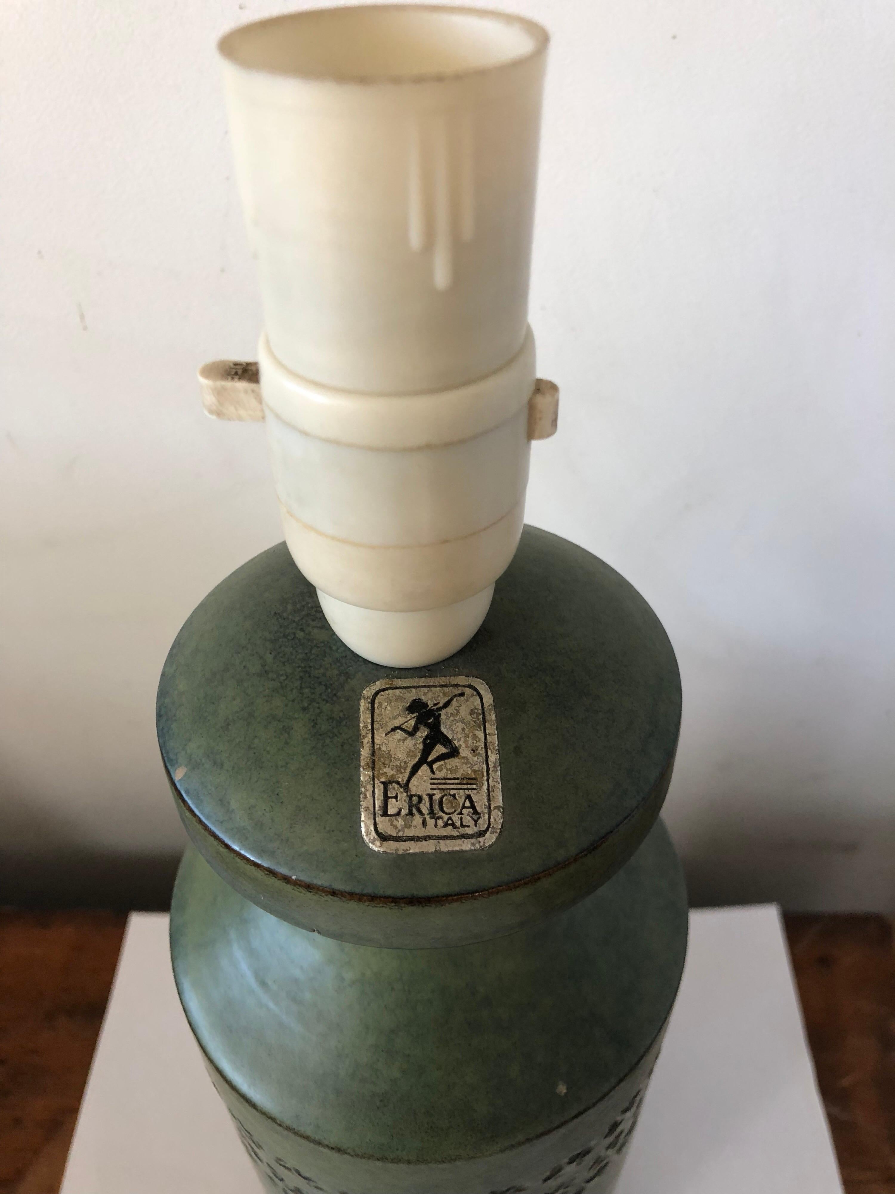 Mid-20th Century Modern Bitossi Erica Art Pottery Lamp by Aldo Londi In Good Condition For Sale In Church Point, NSW