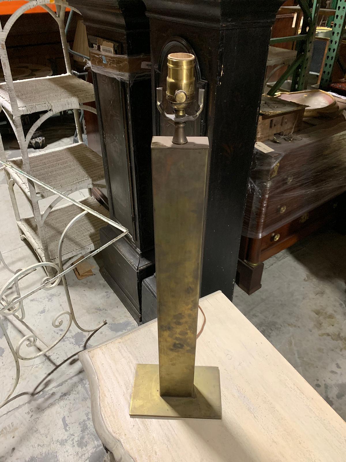 Mid-20th Century Modern Brass Column Lamp For Sale 7