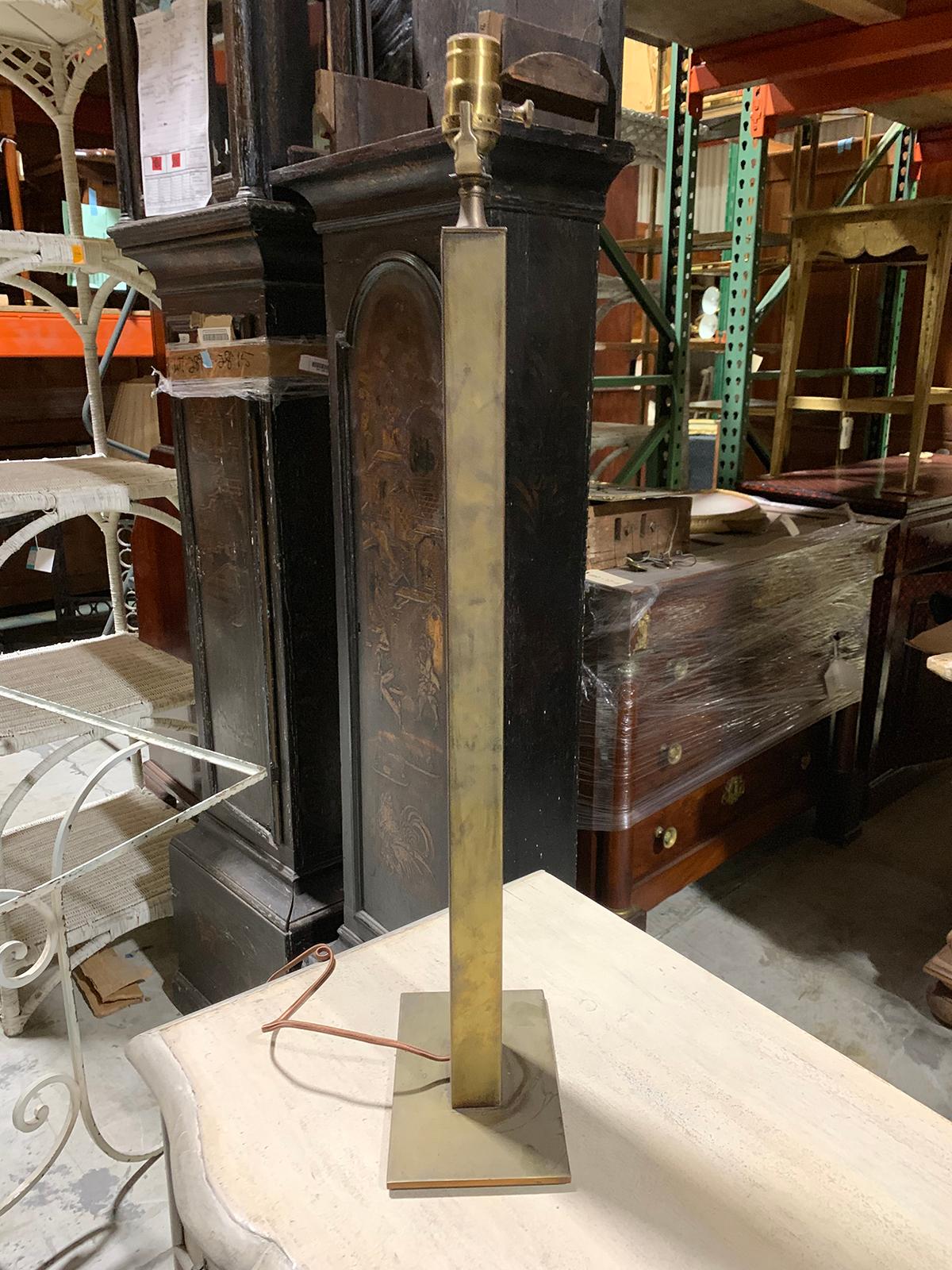 Mid-20th Century Modern Brass Column Lamp For Sale 1
