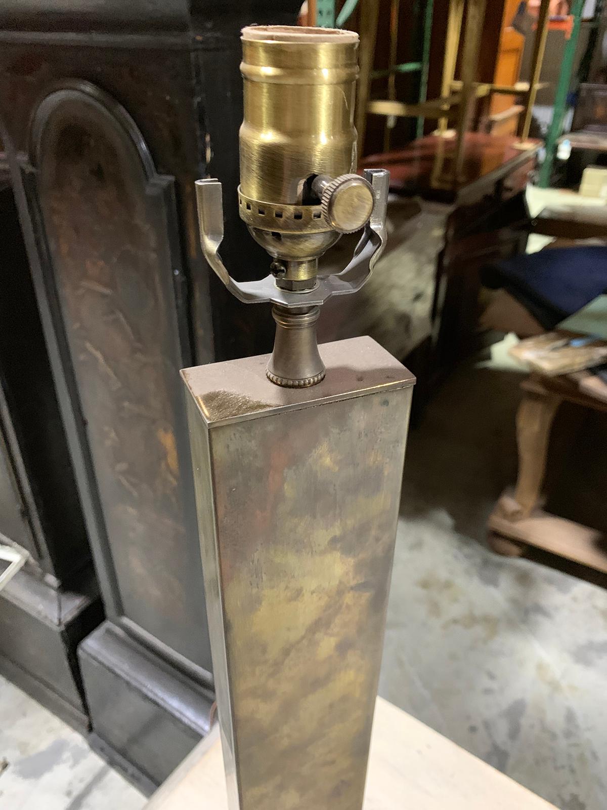 Mid-20th Century Modern Brass Column Lamp For Sale 2