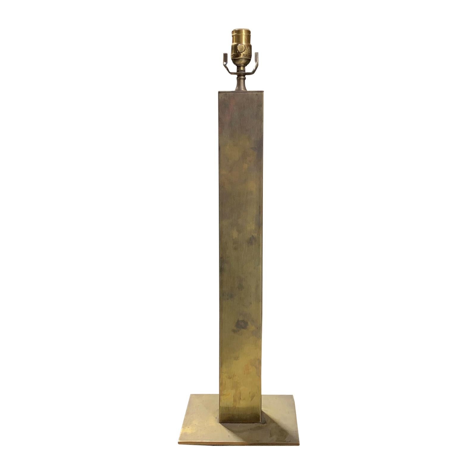 Mid-20th Century Modern Brass Column Lamp