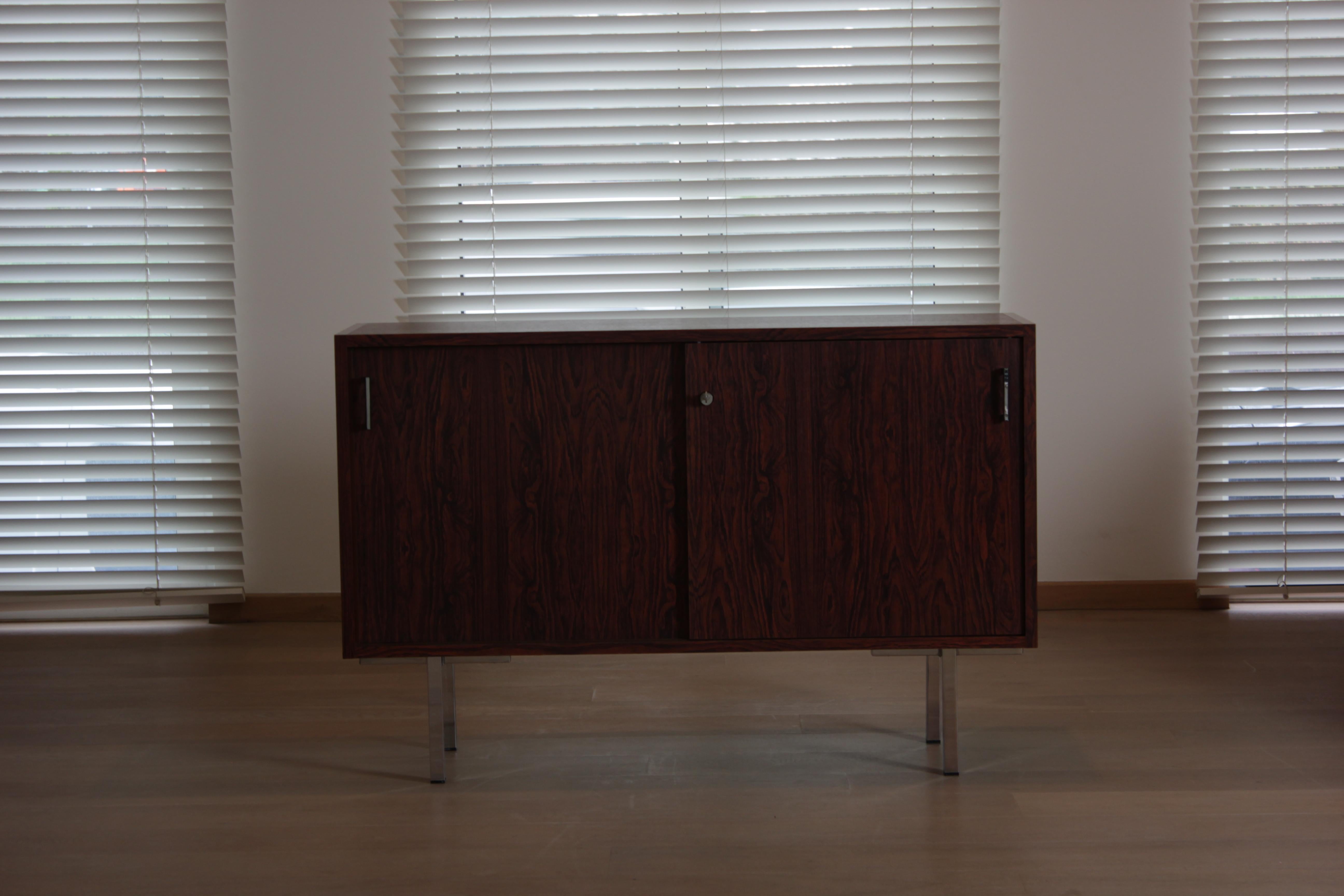 1960s

Belgium

Rosewood

79cm high, 120.5cm wide, 37cm deep

Alfred Hendrickx (b.1931, Mechelen) emerged as a prominent designer during the dynamic period of the 1950s and 1960s. Celebrated for his influential contributions to the world of design,