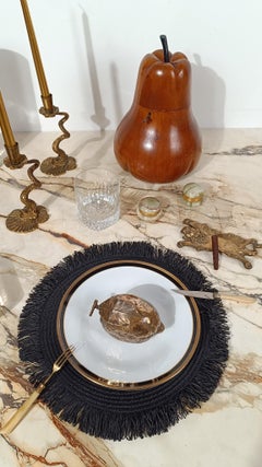 Mid-20th Century Modern Decorative Pill Box in Green Onyx Marble and Gilt Metal