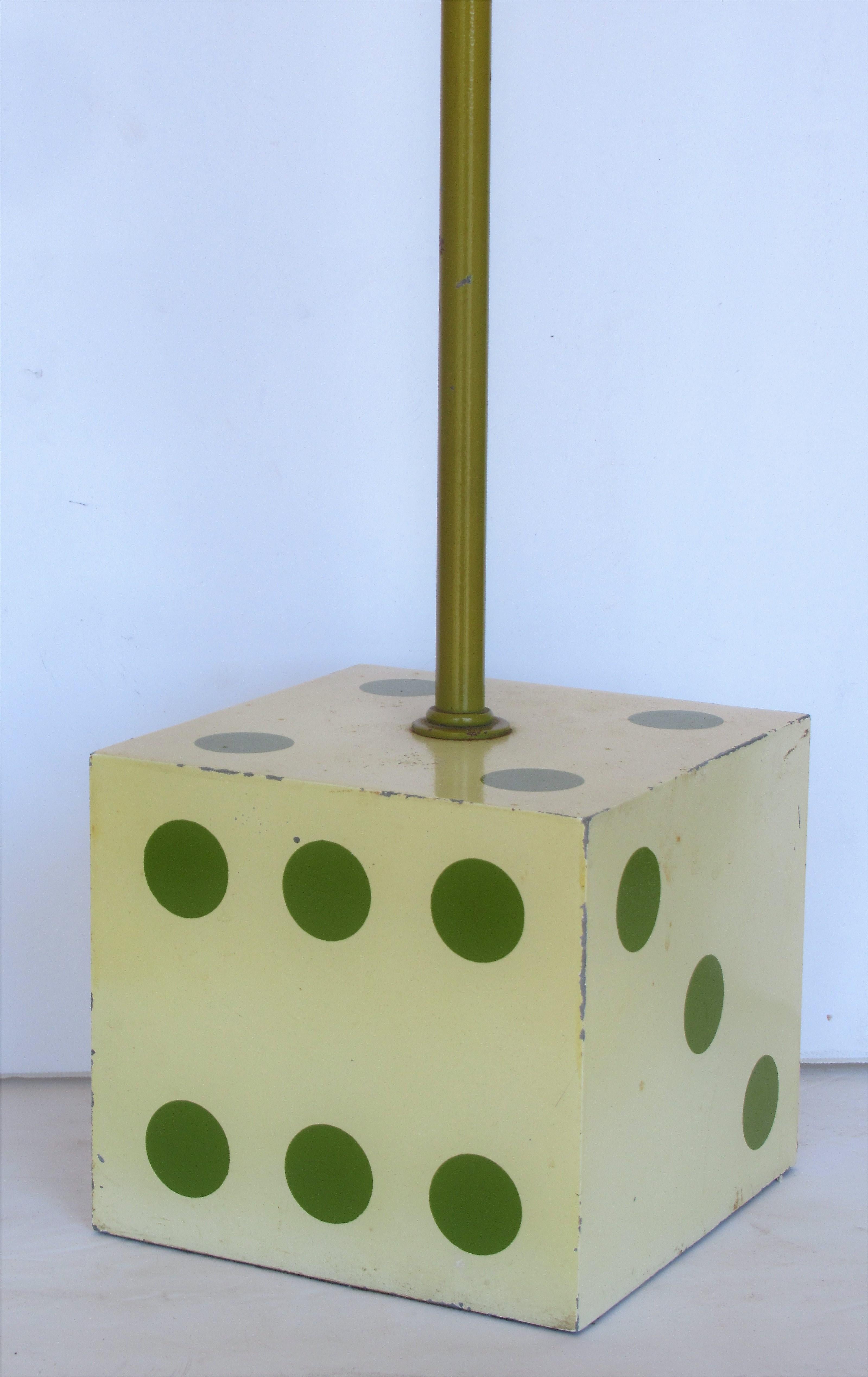 Metal Mid Century Modern Dice Form Table Lamp For Sale