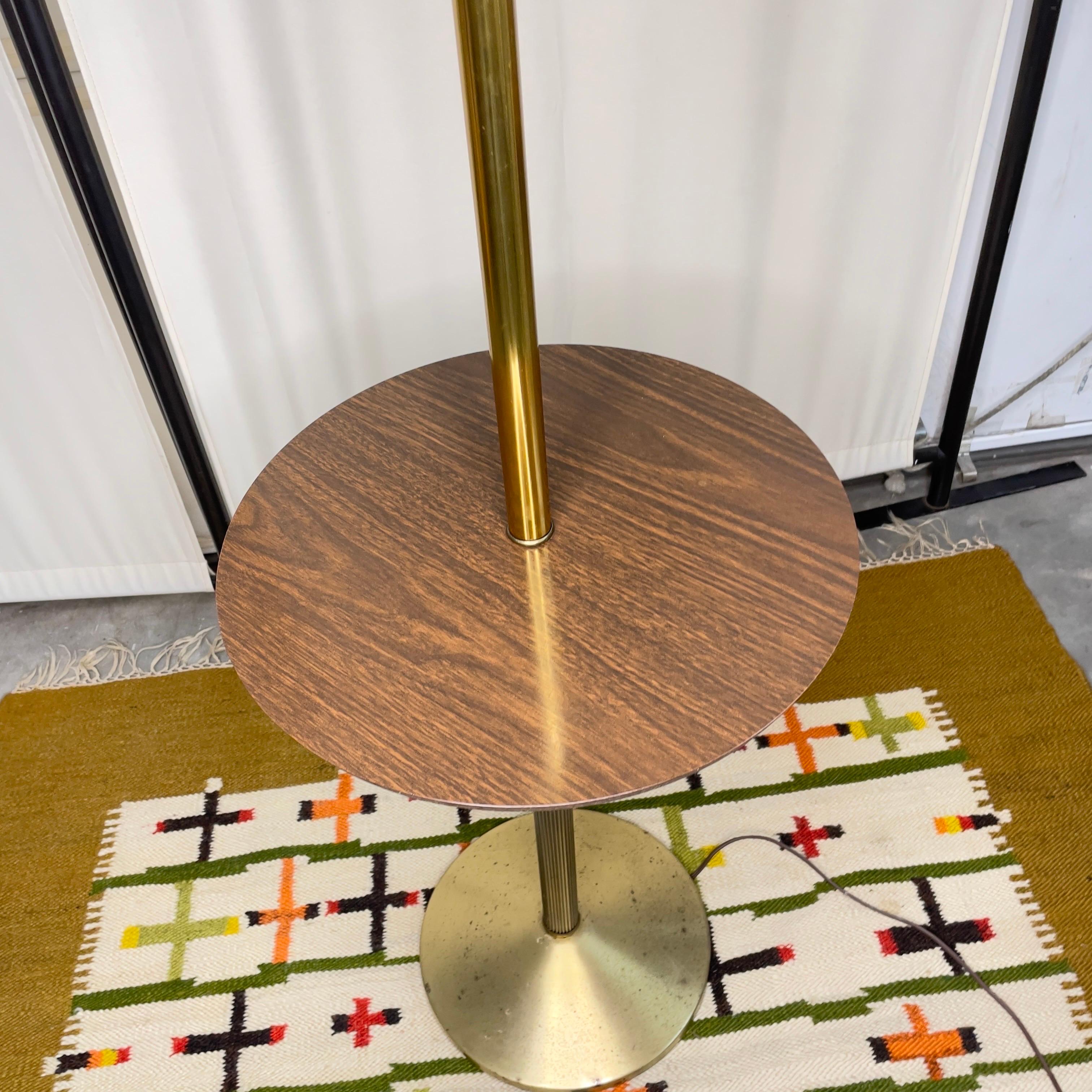 mid century floor lamp with table