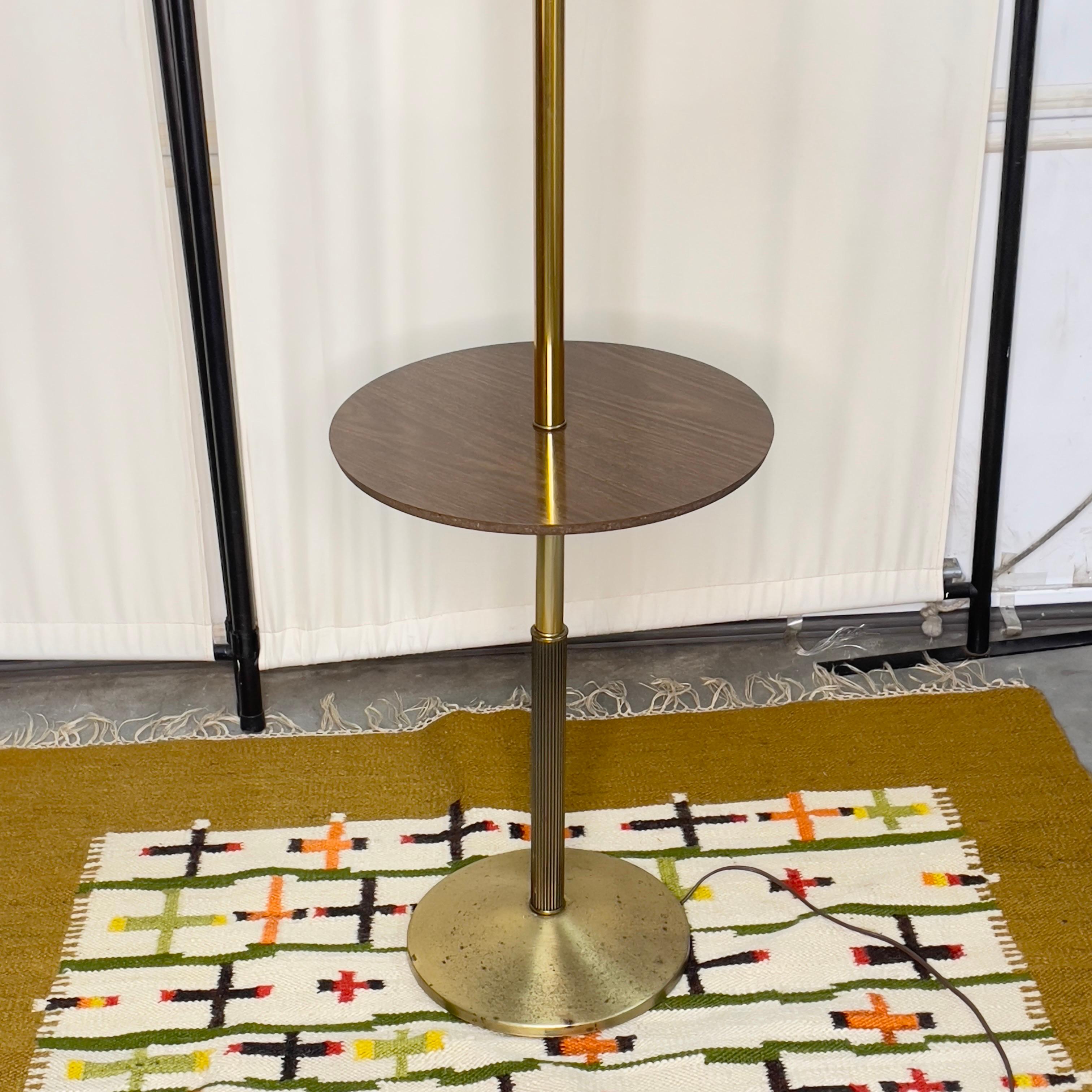 Other Mid 20th Century Modern Floor Lamp With Table and Lampshade For Sale