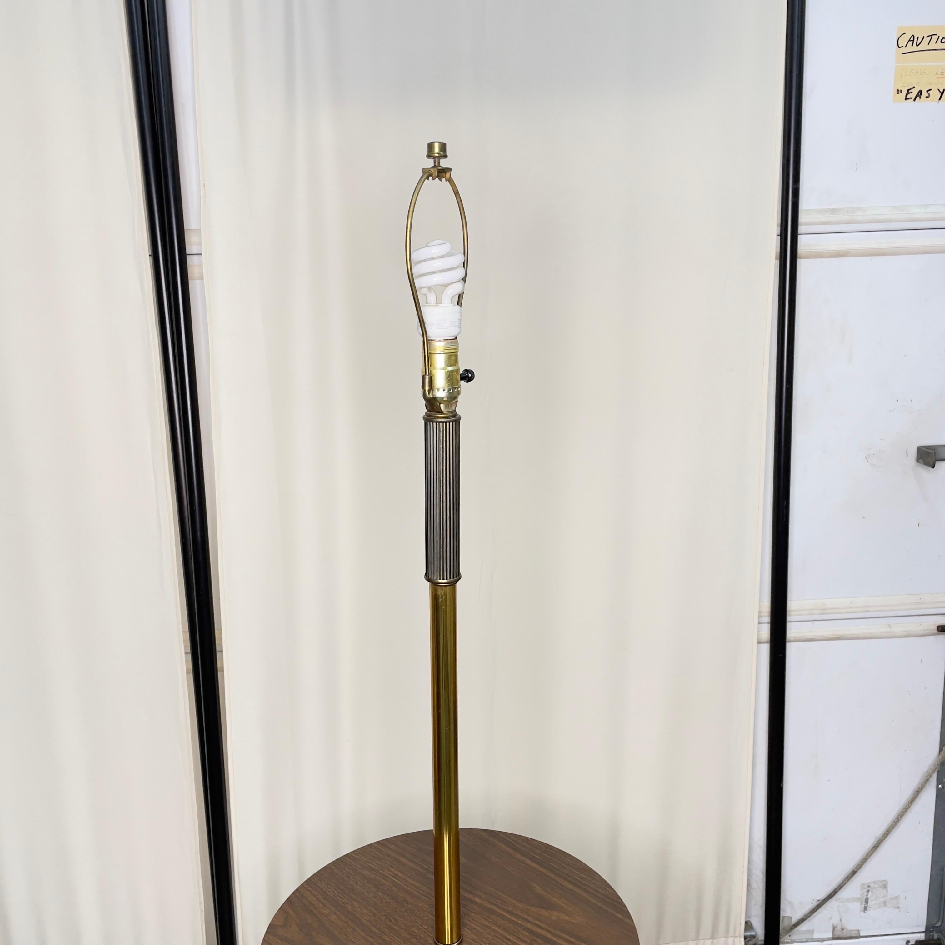 Metal Mid 20th Century Modern Floor Lamp With Table and Lampshade For Sale