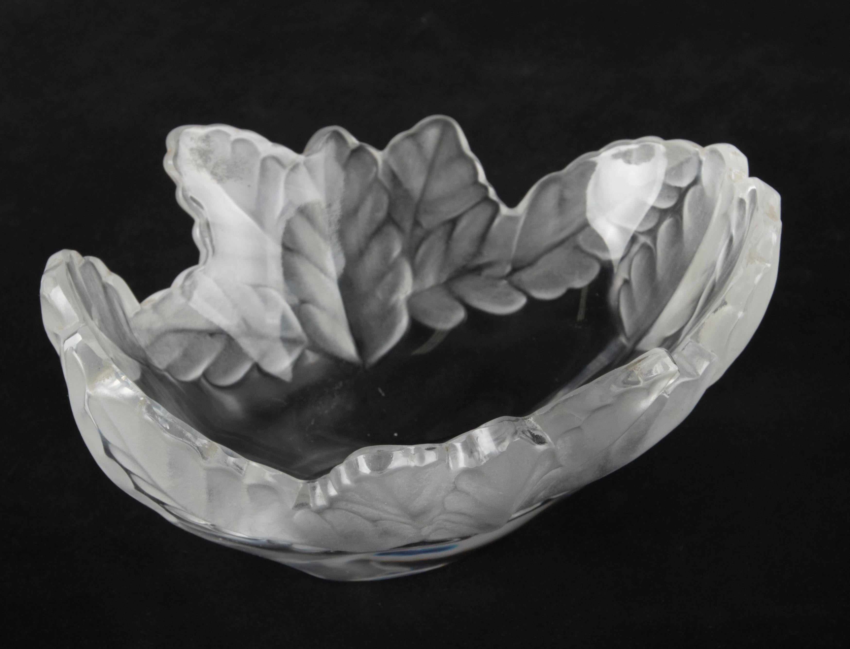 Mid-20th Century Mid 20th Century Modern Frosted Crystal Bowl by Lalique Model 