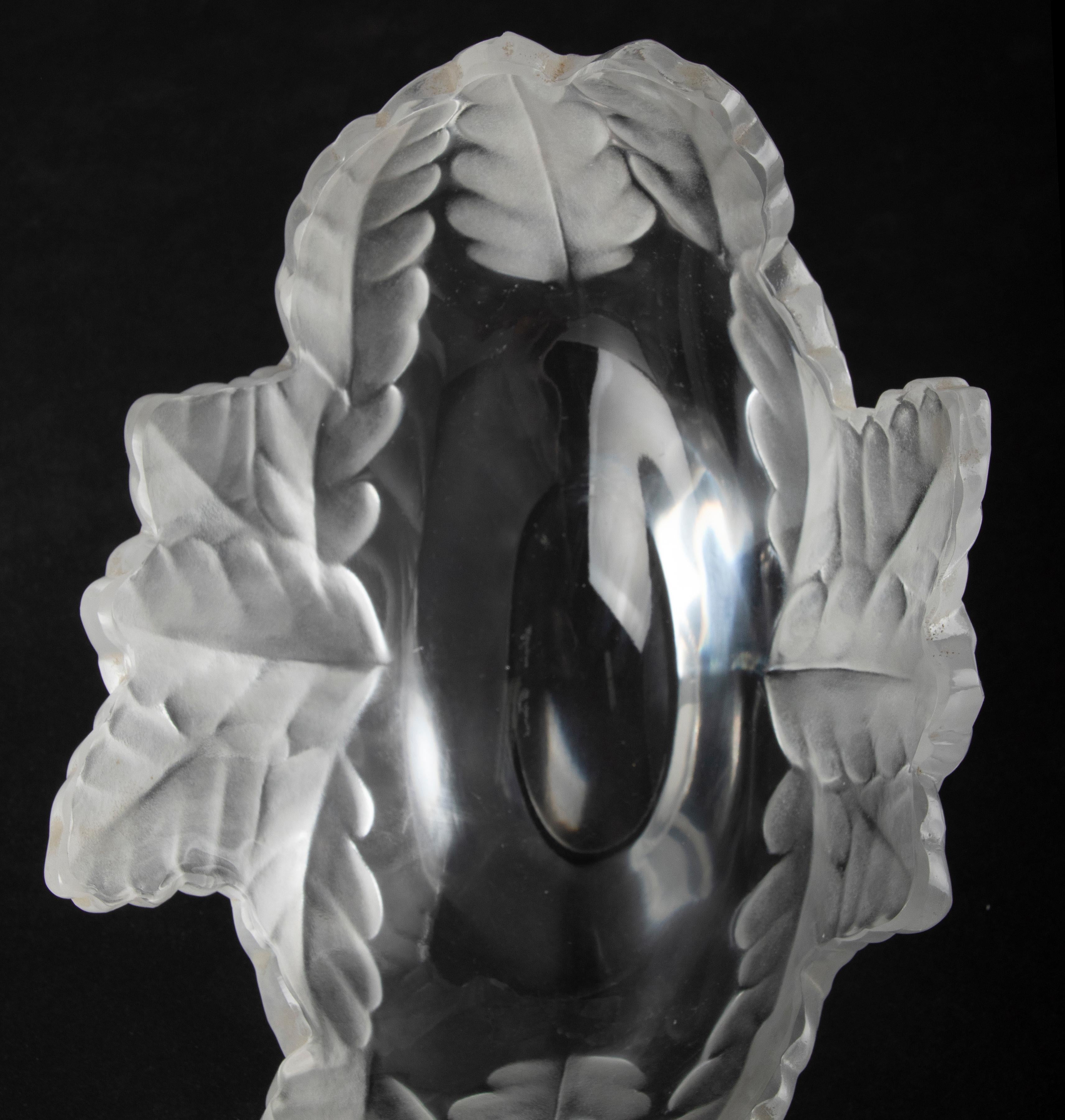 Mid 20th Century Modern Frosted Crystal Bowl by Lalique Model 